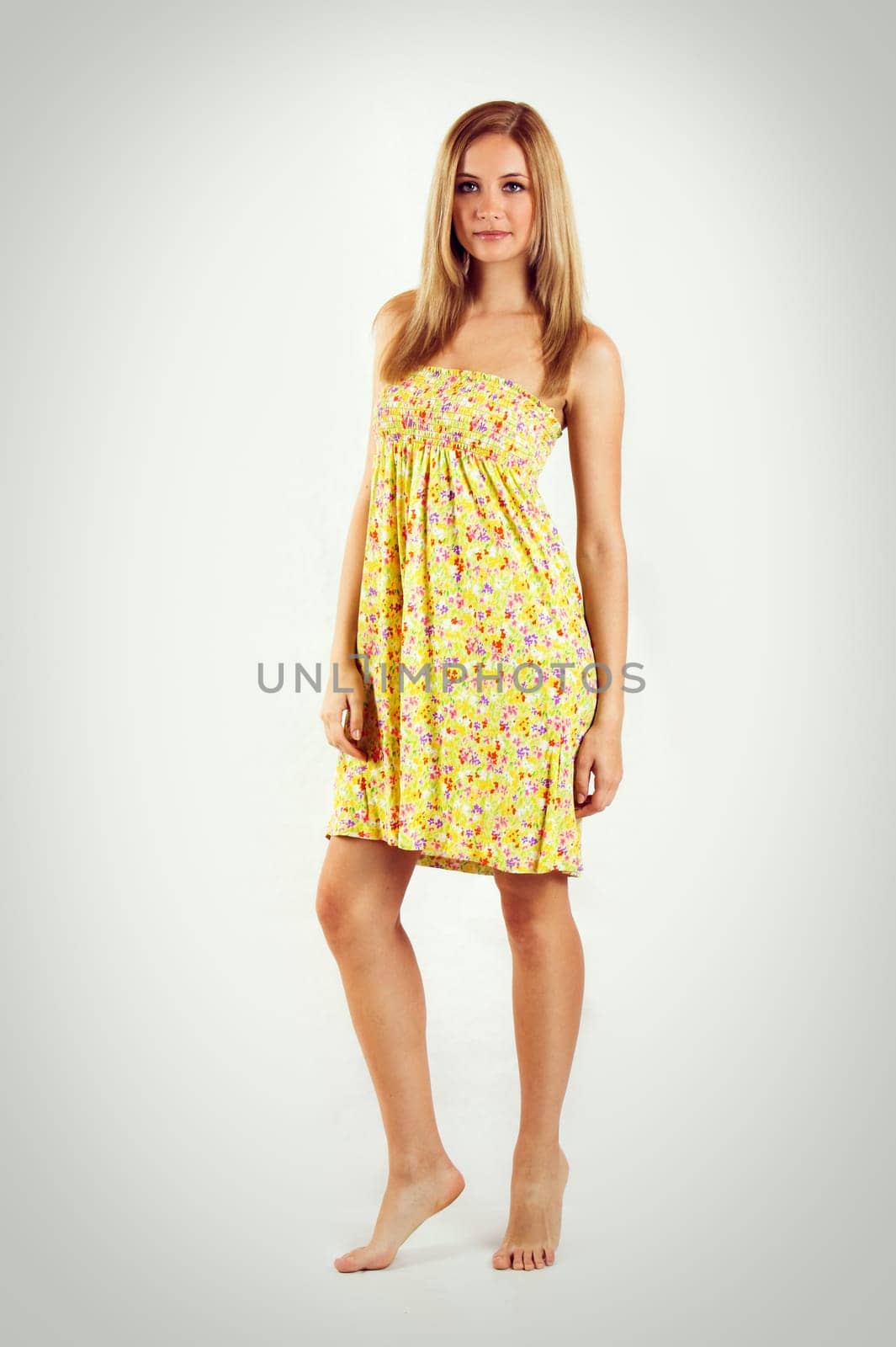 Young woman with floral dress