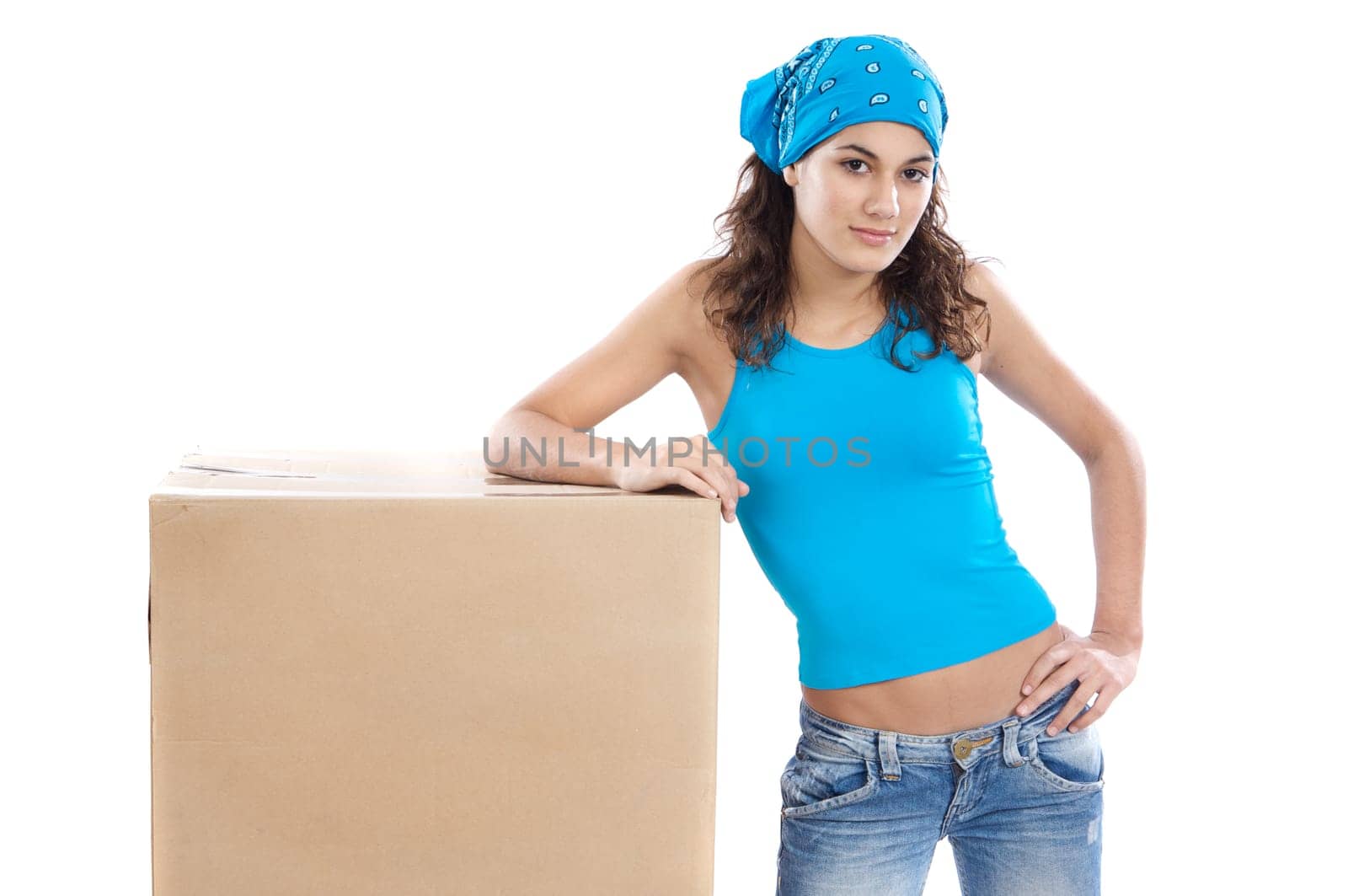 Woman with box