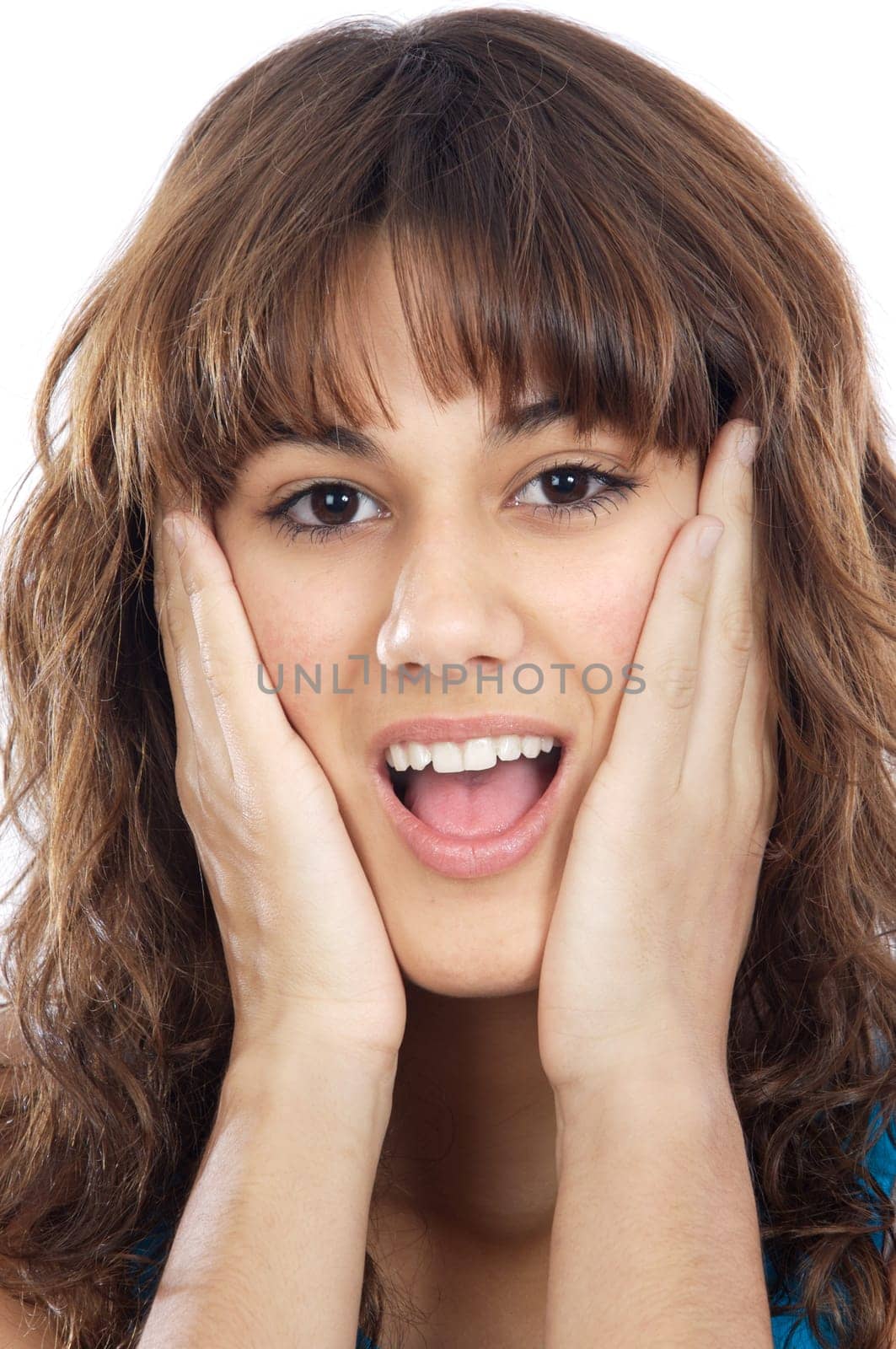 Beautiful girl surprised