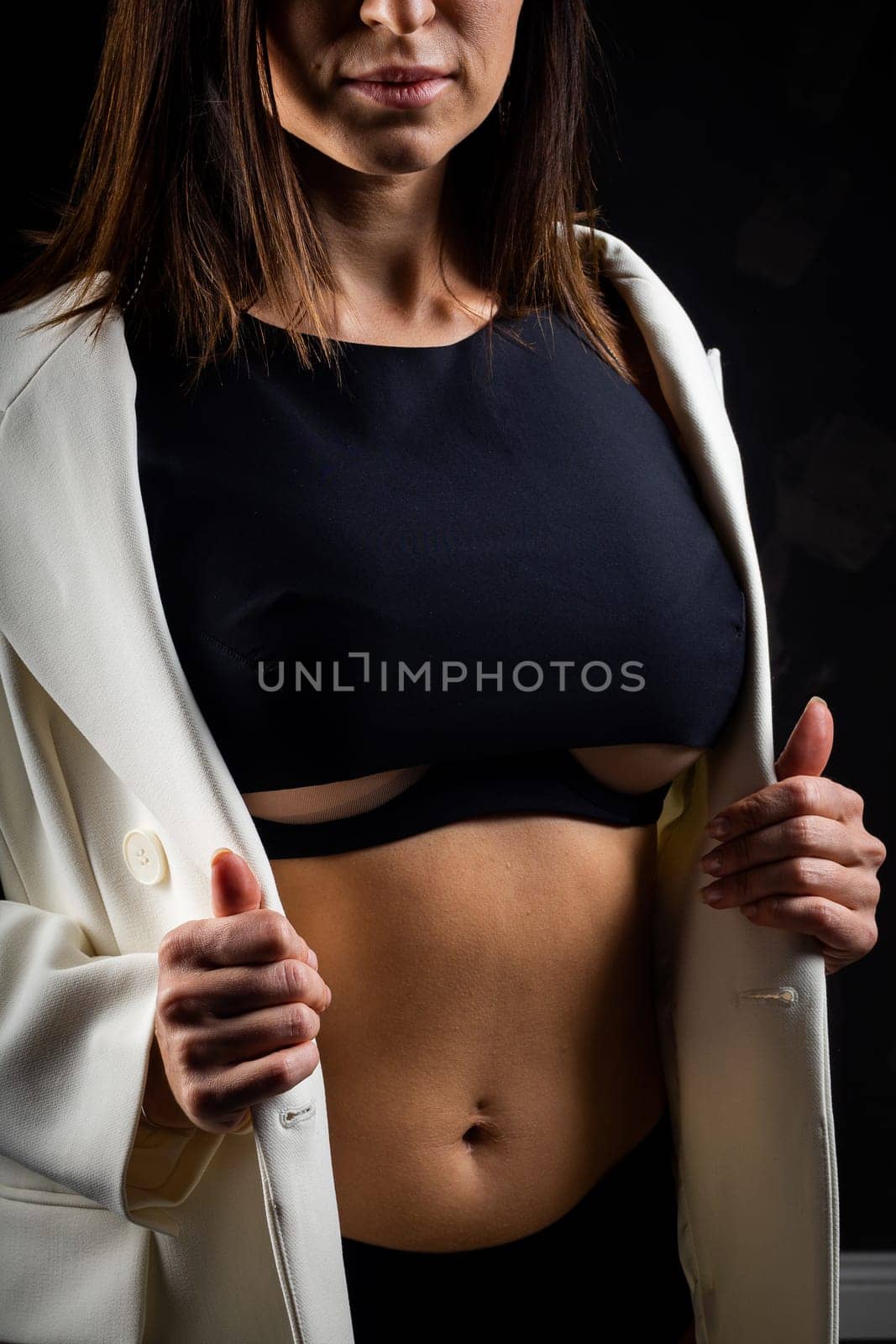 A business woman showing off her body in her underwear. by Evgenii_Leontev