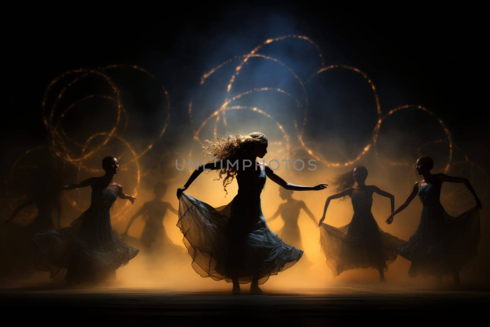 In the realm of fantasy, graceful moonlit dancers captivate with their ethereal movements, perfectly synchronized with the celestial rhythms.