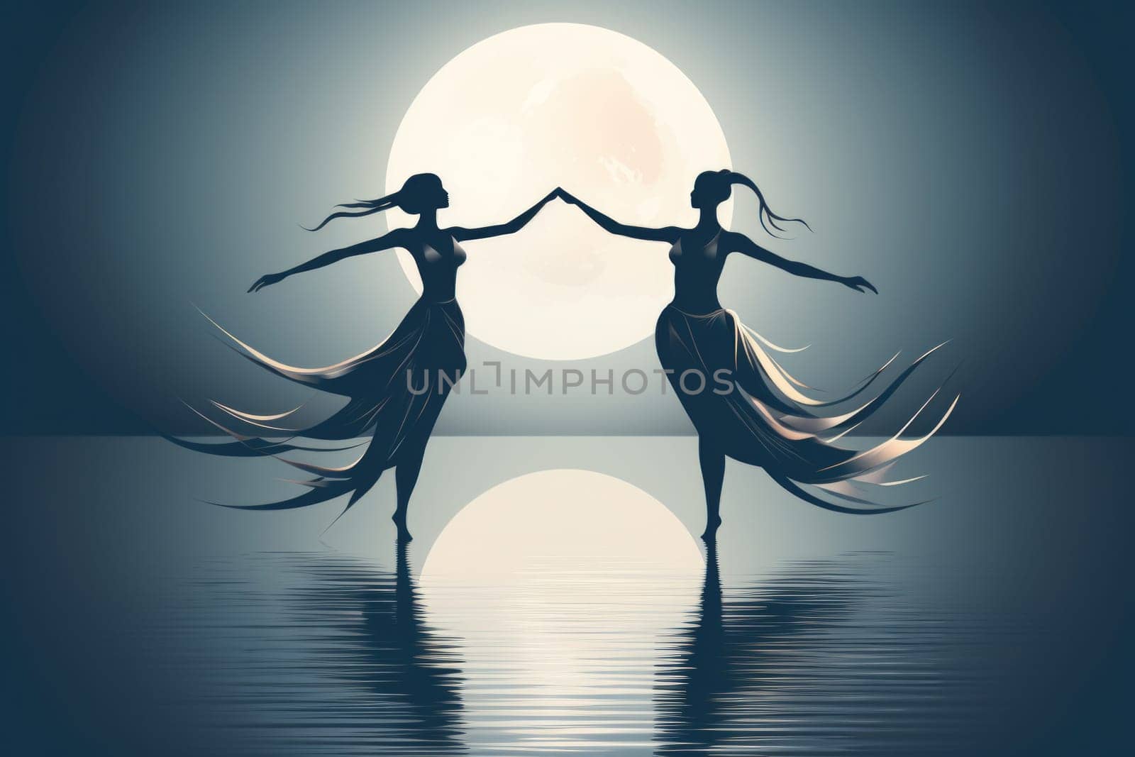 In the realm of fantasy, graceful moonlit dancers captivate with their ethereal movements, perfectly synchronized with the celestial rhythms.