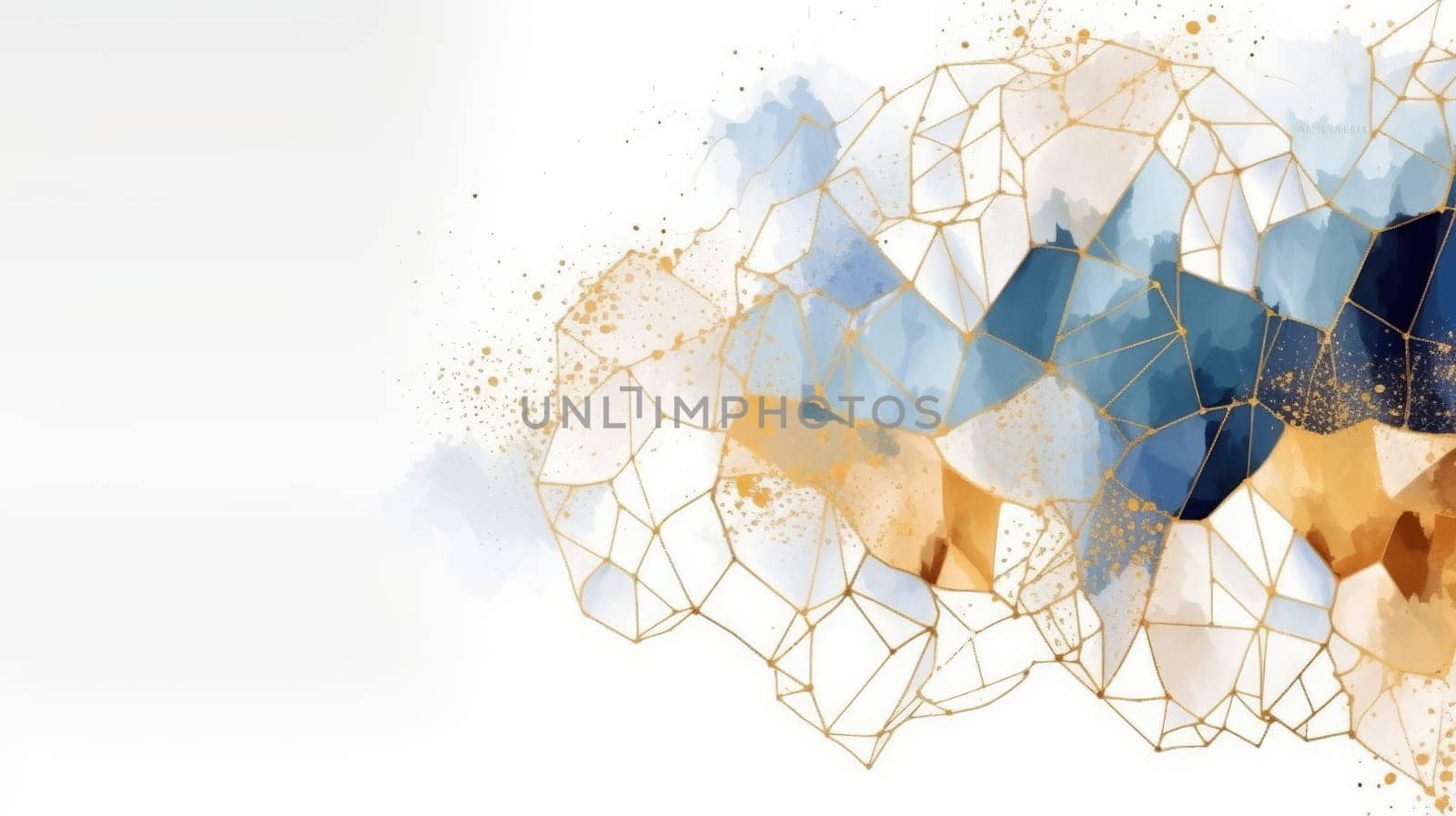 Abstract watercolor artwork mixed with buzzy geometric shapes for background of social media banner generative AI image