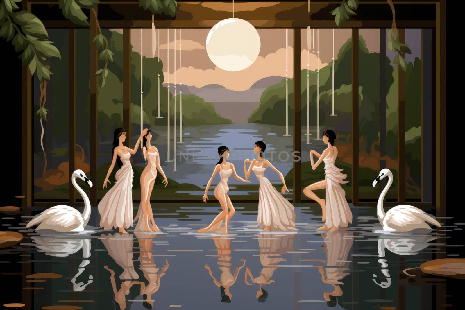 Step into a realm of enchantment and behold the mesmerizing beauty of elegant swan maidens.