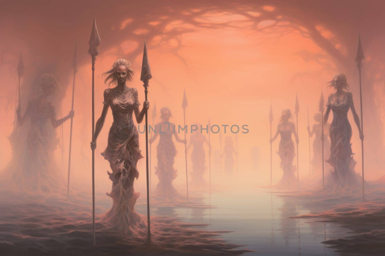 In the realm of fantasy, elusive mist walkers roam, their ethereal forms blending seamlessly with the swirling mists.