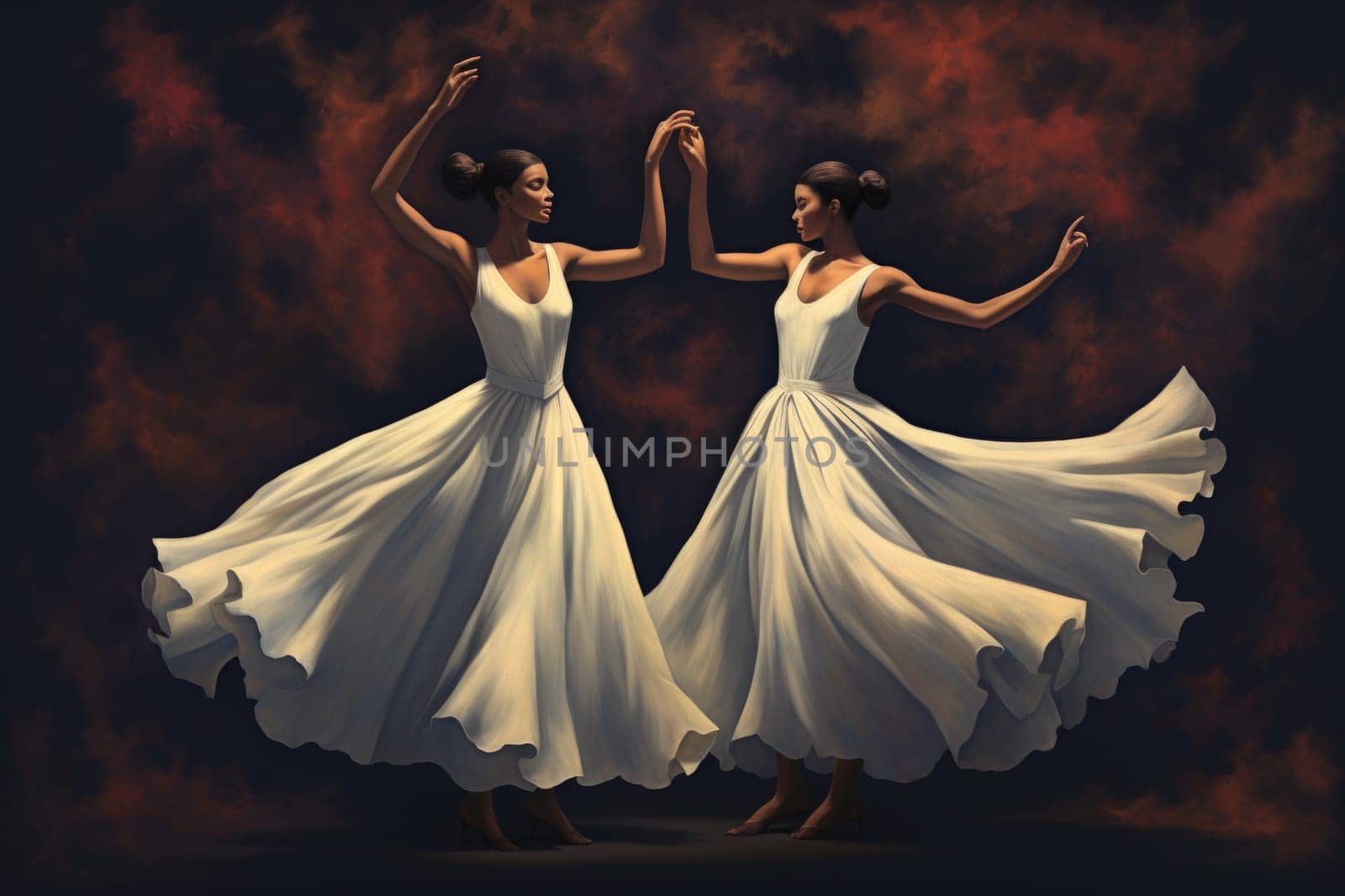 In the realm of fantasy, graceful moonlit dancers captivate with their ethereal movements, perfectly synchronized with the celestial rhythms.