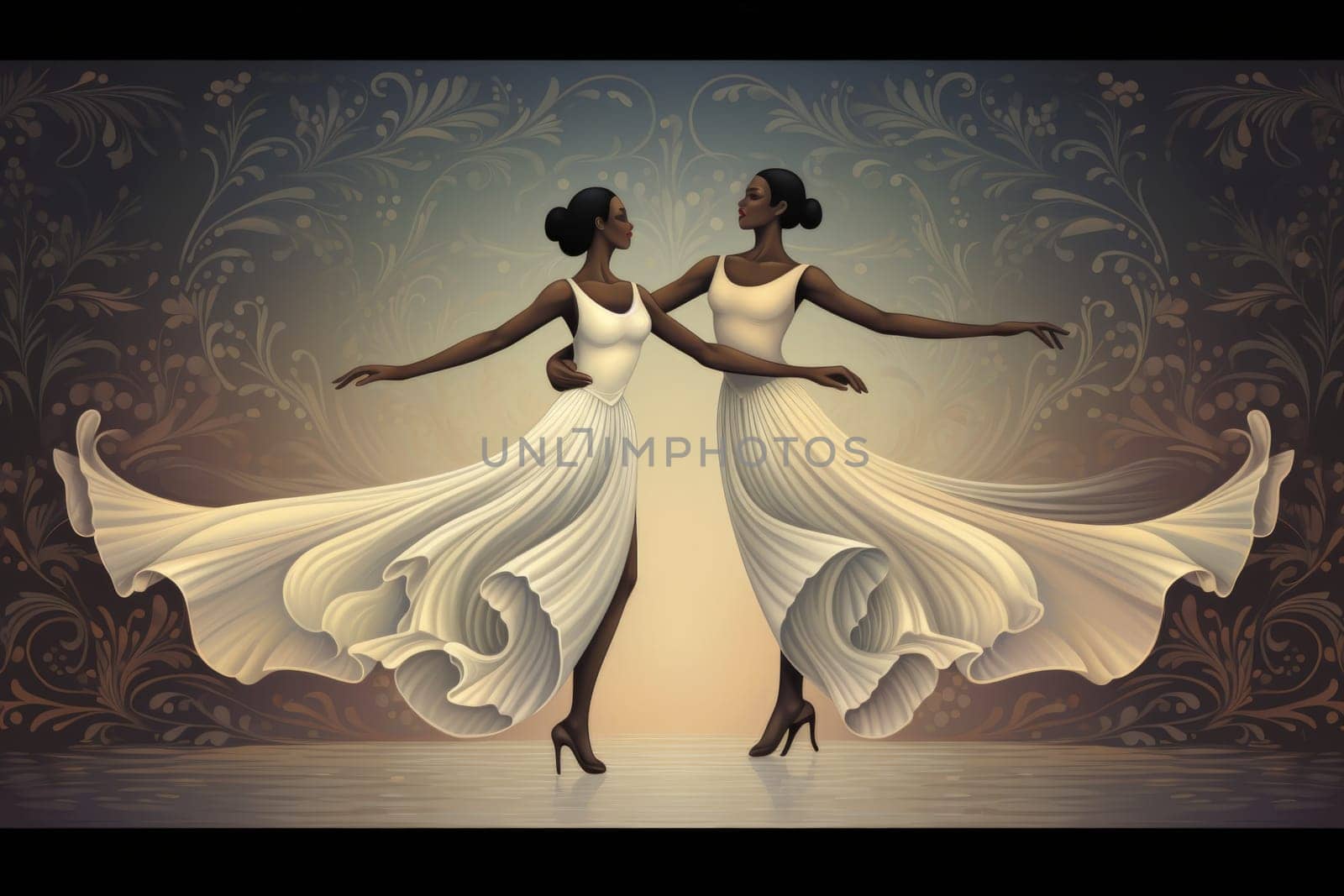 In the realm of fantasy, graceful moonlit dancers captivate with their ethereal movements, perfectly synchronized with the celestial rhythms.