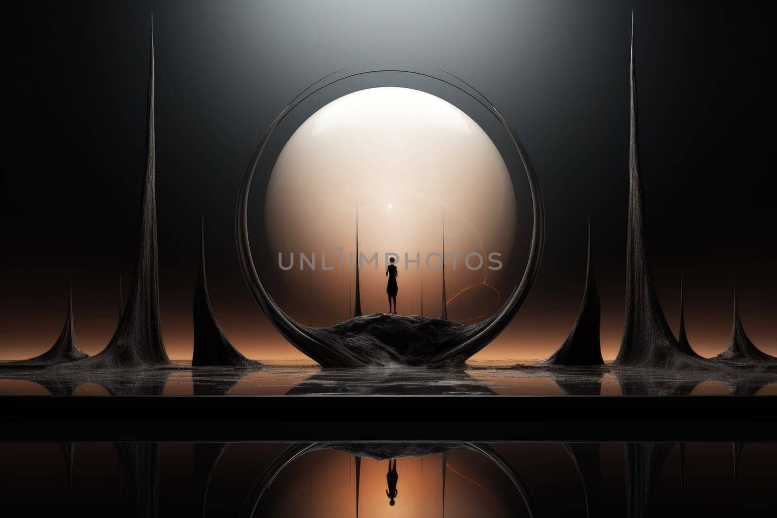In the realm of fantasy, cursed mirror spirits are bound, their ethereal existence trapped within reflective surfaces.