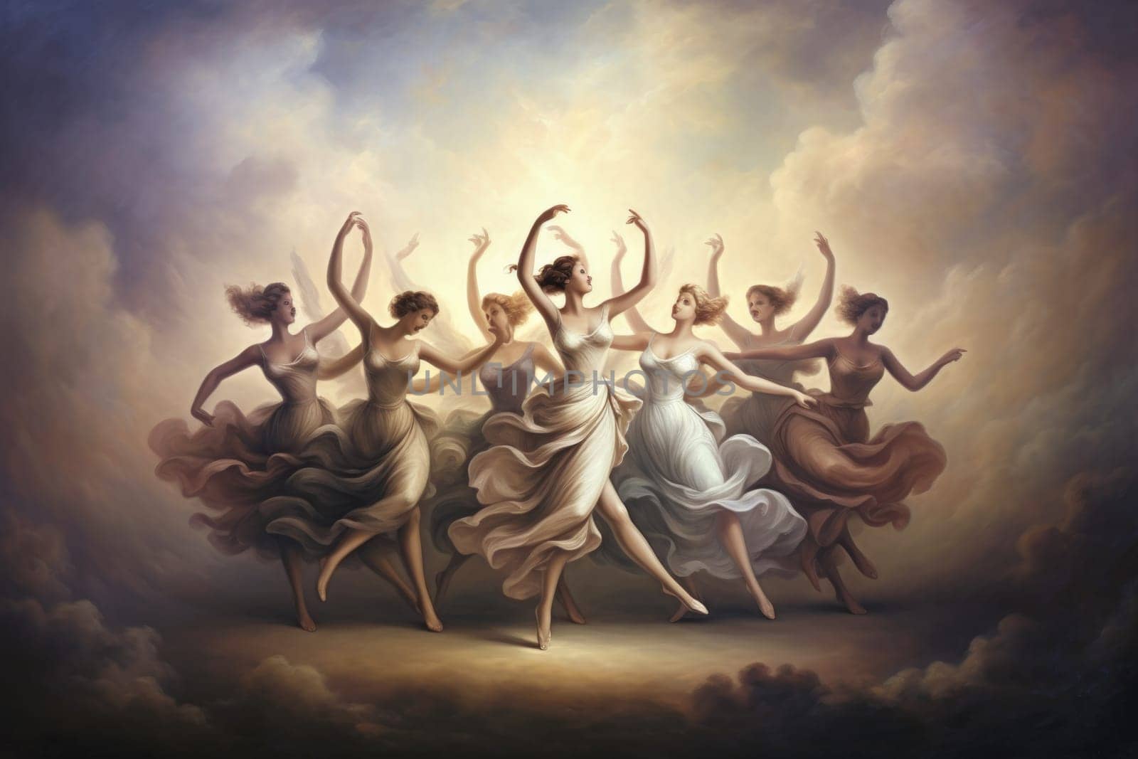 Immerse yourself in the enchanting world of fantasy as you witness the ethereal dance of graceful sylphs, ethereal beings of air and wind.