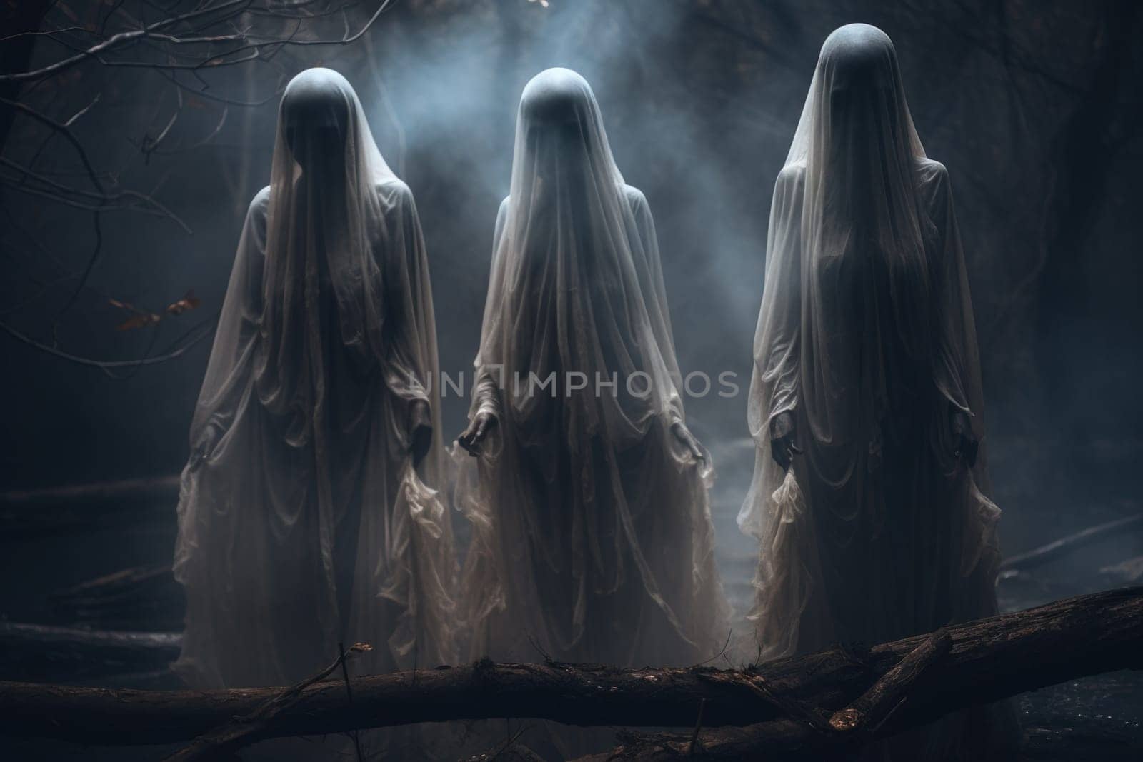 In the realm of fantasy, haunting ghostly apparitions are ethereal beings that exist between the world of the living and the realm of the dead.