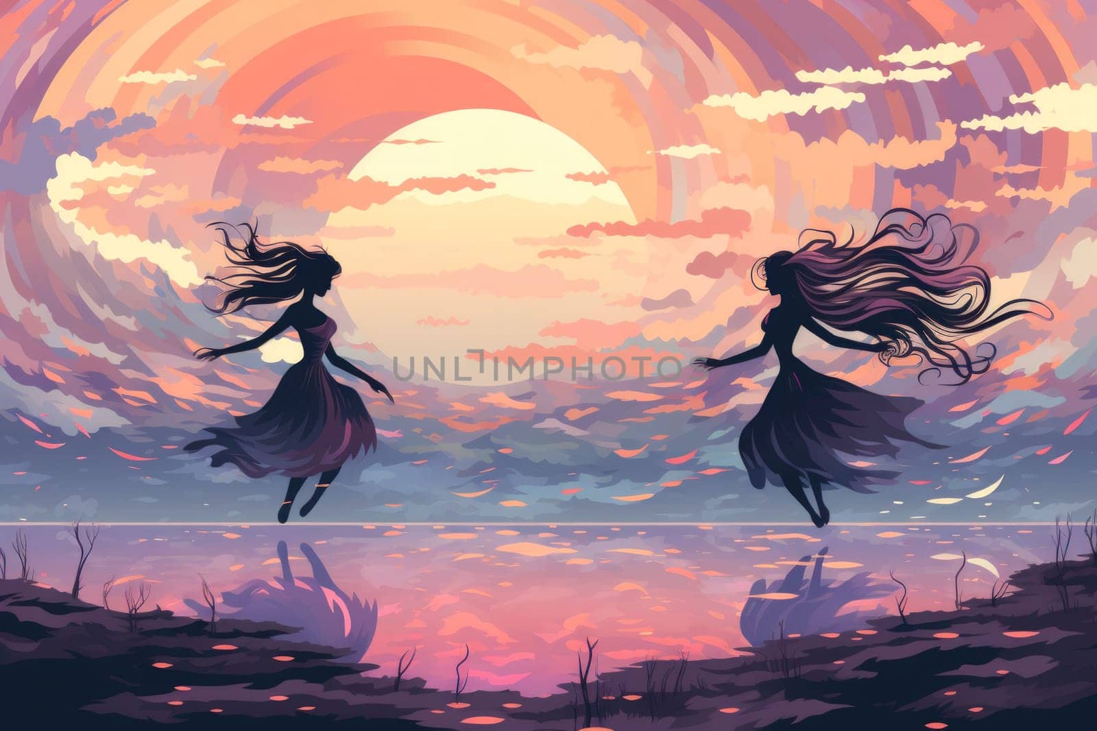 Immerse yourself in the enchanting world of fantasy as you witness the ethereal dance of graceful sylphs, ethereal beings of air and wind.