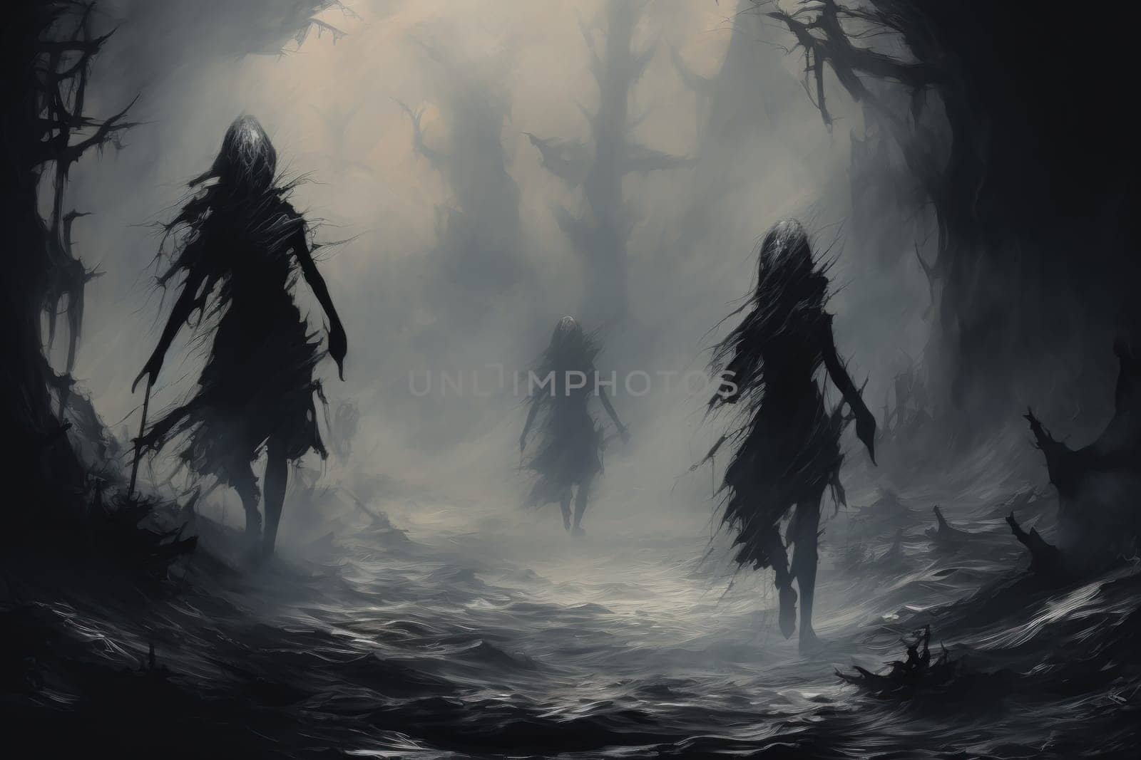 In the realm of fantasy, elusive mist walkers roam, their ethereal forms blending seamlessly with the swirling mists.