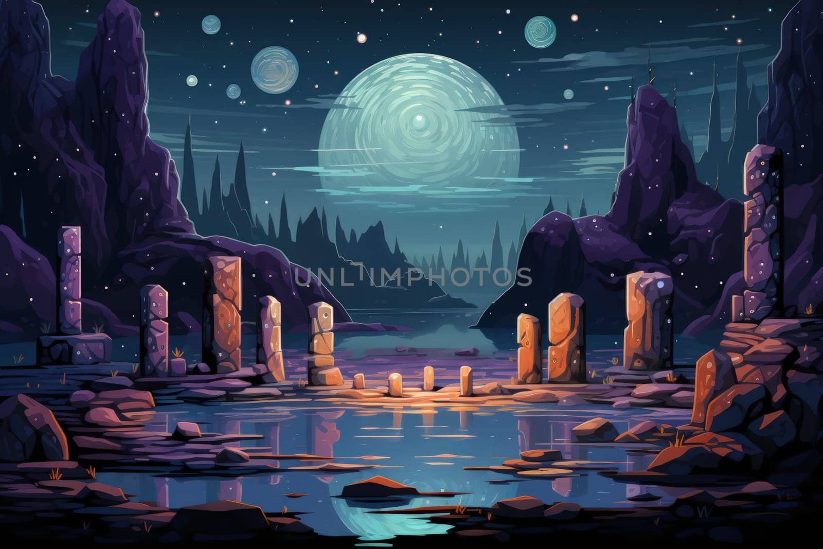 Deep within the realms of fantasy, harmonious singing stones lie, their mystical nature revealed when struck.