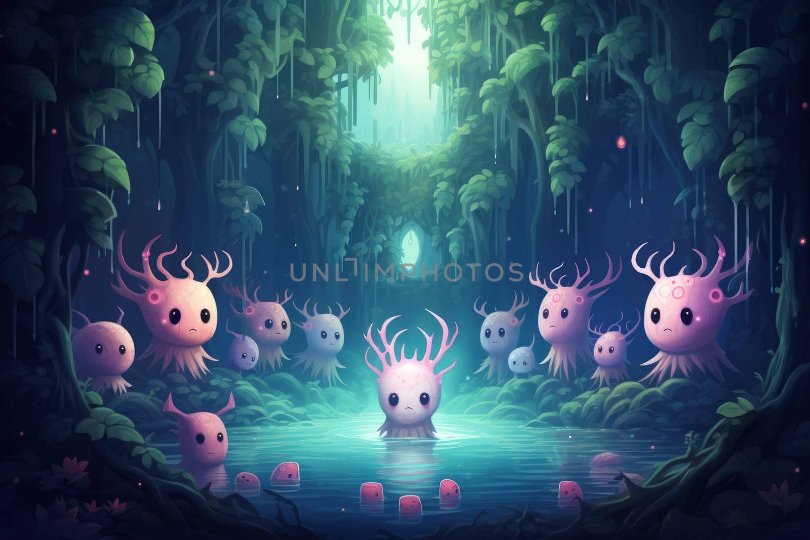 Deep within the mystical woodland realms of fantasy, ancient forest spirits stand as silent sentinels, their ethereal presence a testament to the wisdom and magic of the natural world.