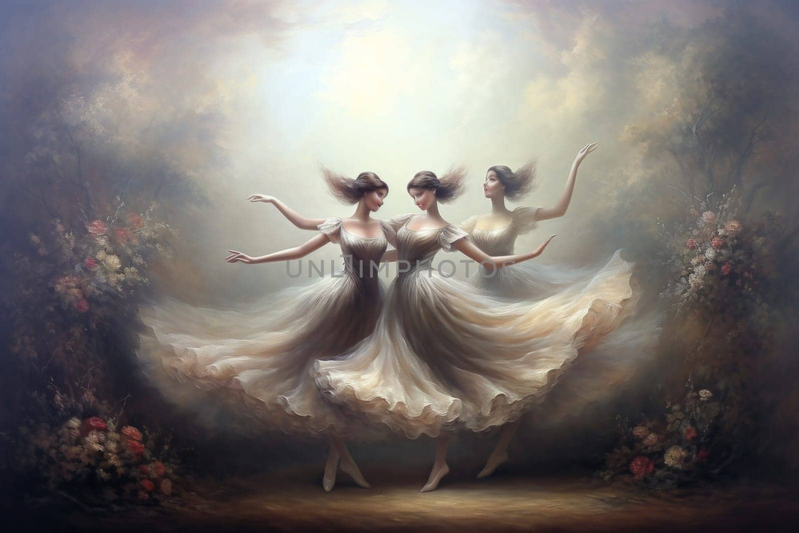 Immerse yourself in the enchanting world of fantasy as you witness the ethereal dance of graceful sylphs, ethereal beings of air and wind.