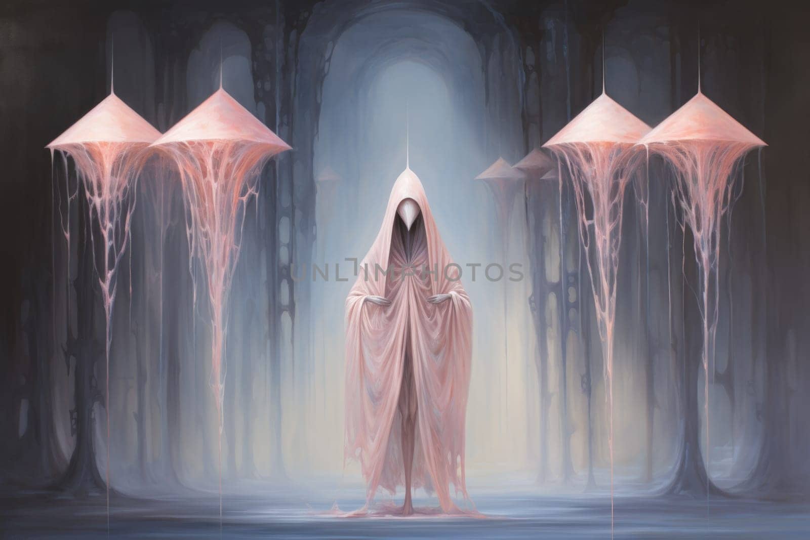 In the realm of fantasy, ethereal mist guardians watch over sacred sites, their presence veiled in a shroud of mist and mystery.