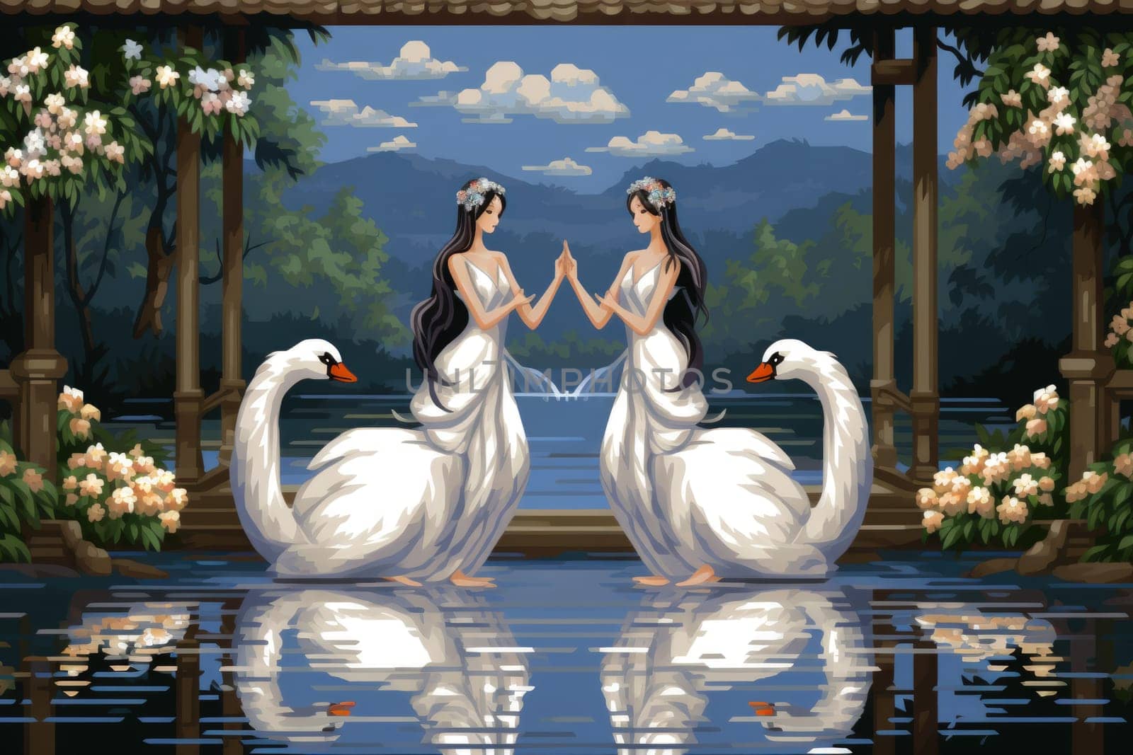 Step into a realm of enchantment and behold the mesmerizing beauty of elegant swan maidens.
