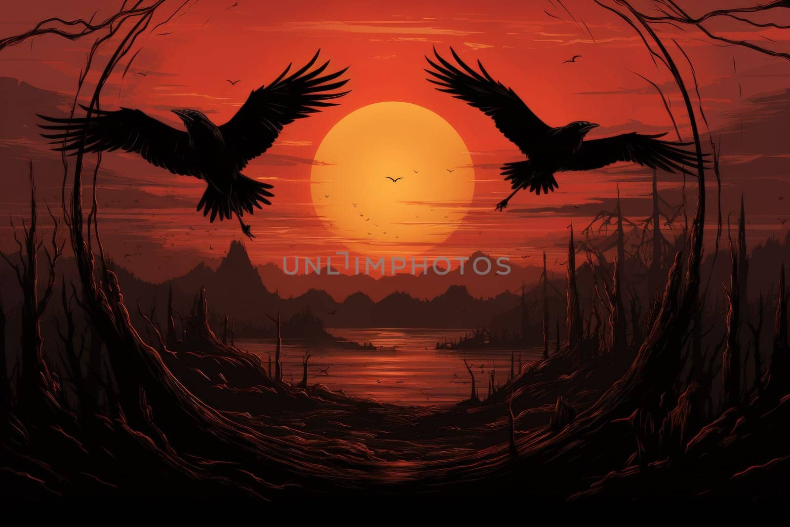 Enter the realm of fantasy and encounter the cursed wereravens, unfortunate beings caught in an eternal cycle of shifting between human and raven forms.