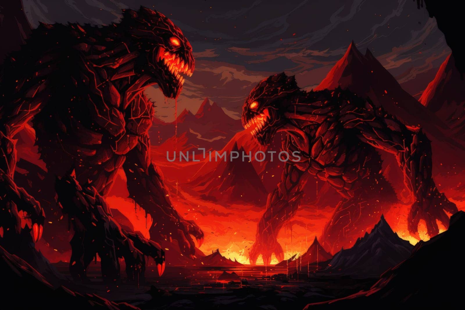 Witness the awe-inspiring power of the elemental realm with this captivating illustration by a professional visual artist.