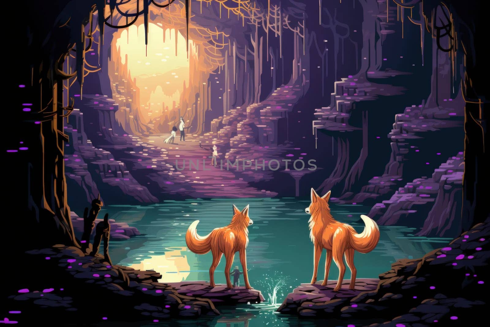 Enter the enchanting realm of the curious spirit foxes, mystical creatures that possess the ability to effortlessly traverse between the ethereal spirit world and the tangible physical realm.