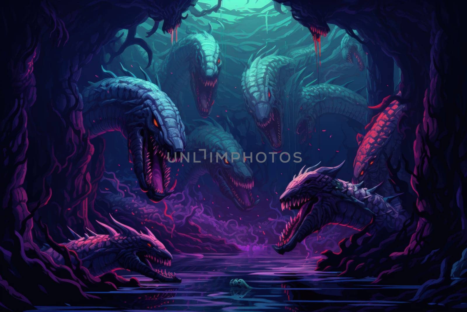 Immerse yourself in the depths of the fantastical with this captivating illustration by a professional visual artist.