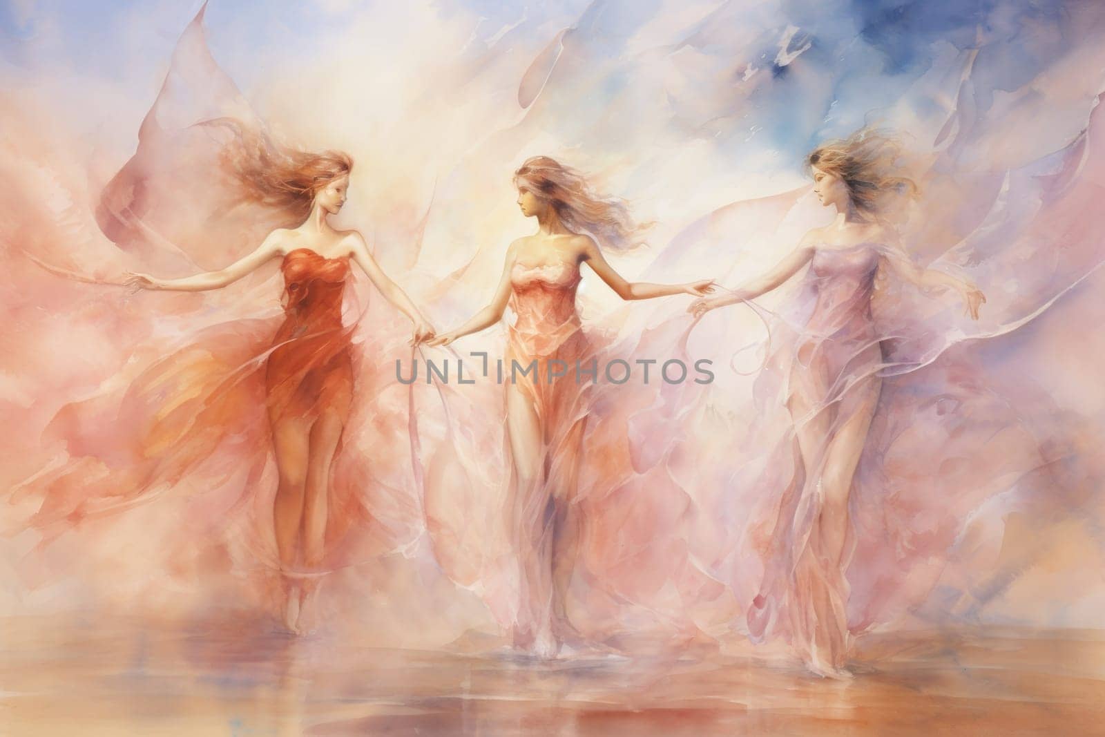 Immerse yourself in the enchanting world of fantasy as you witness the ethereal dance of graceful sylphs, ethereal beings of air and wind.
