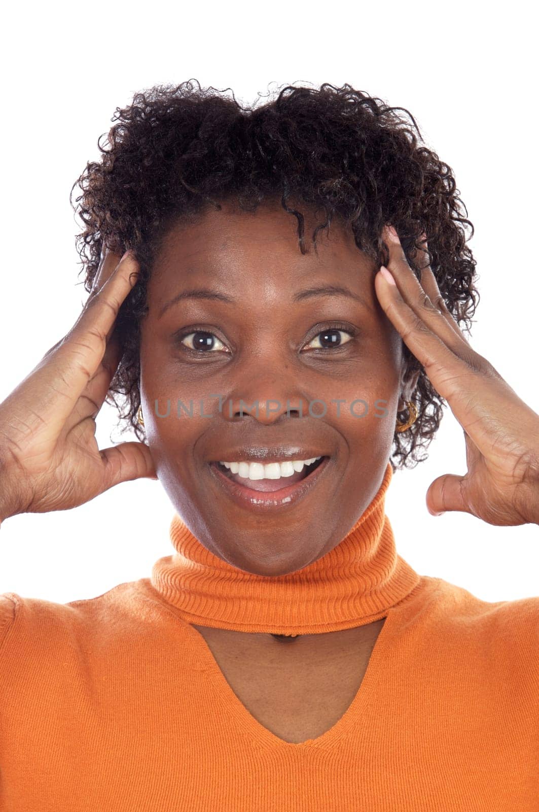 Woman with an expression surprised