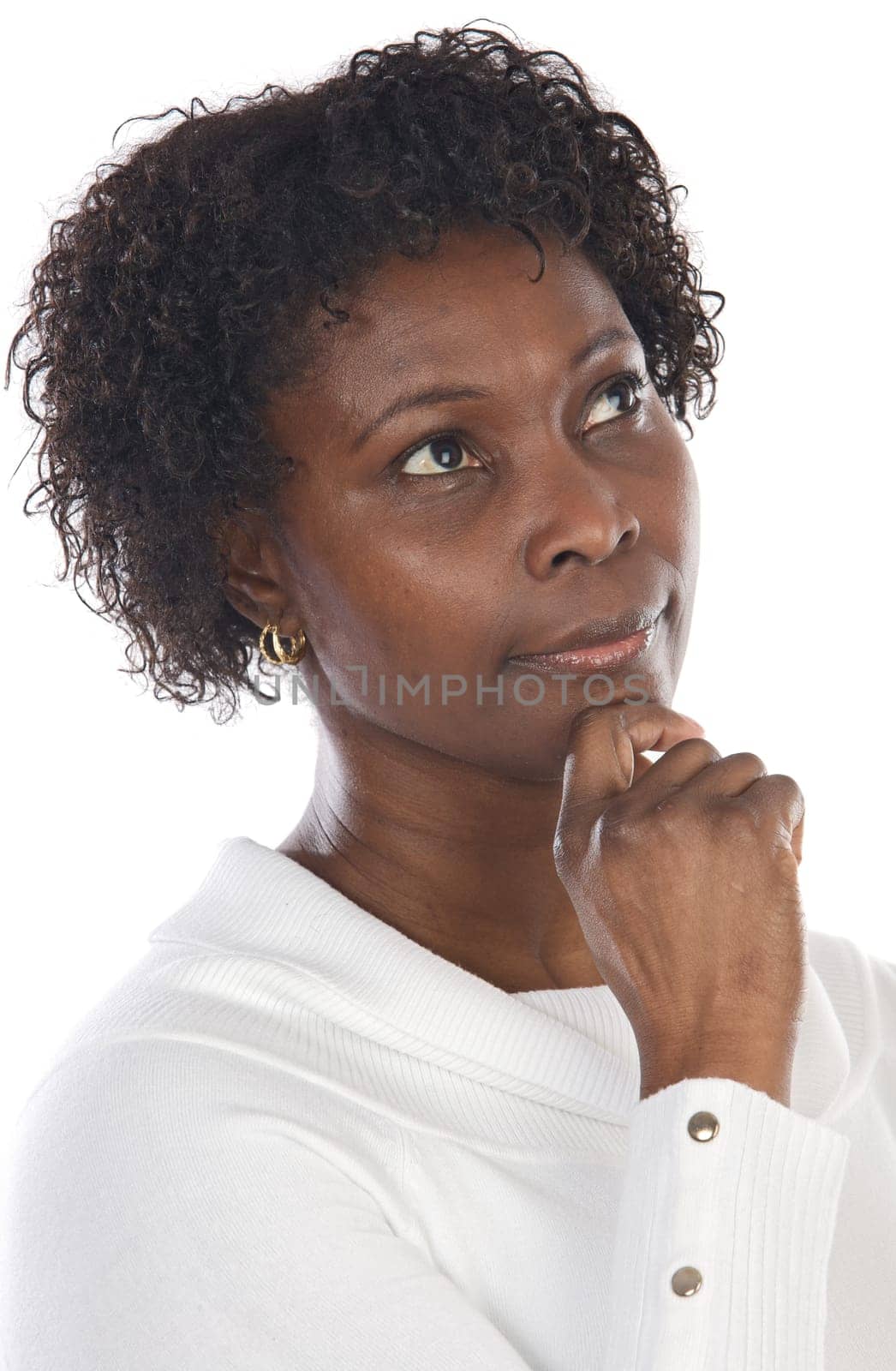 Attractive girl thinking
