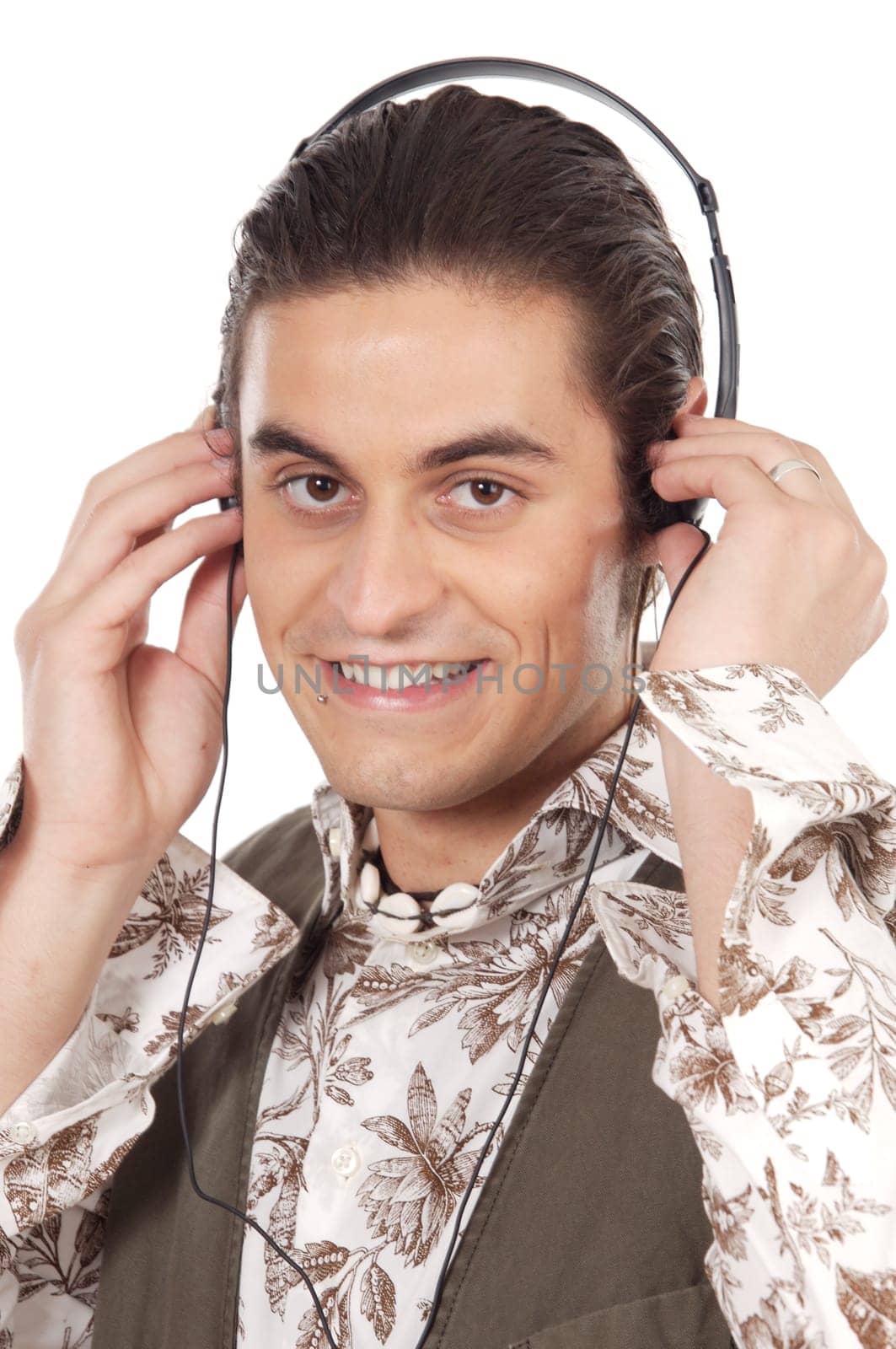 Teen listening to music