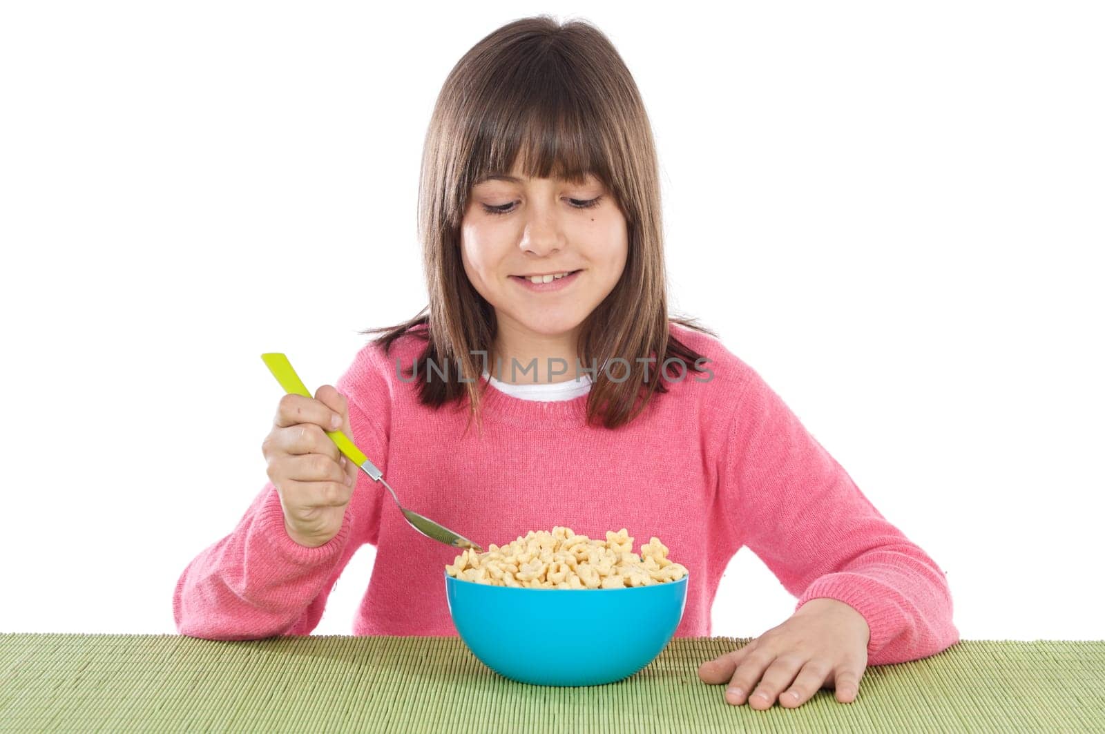 Girl eating cereal