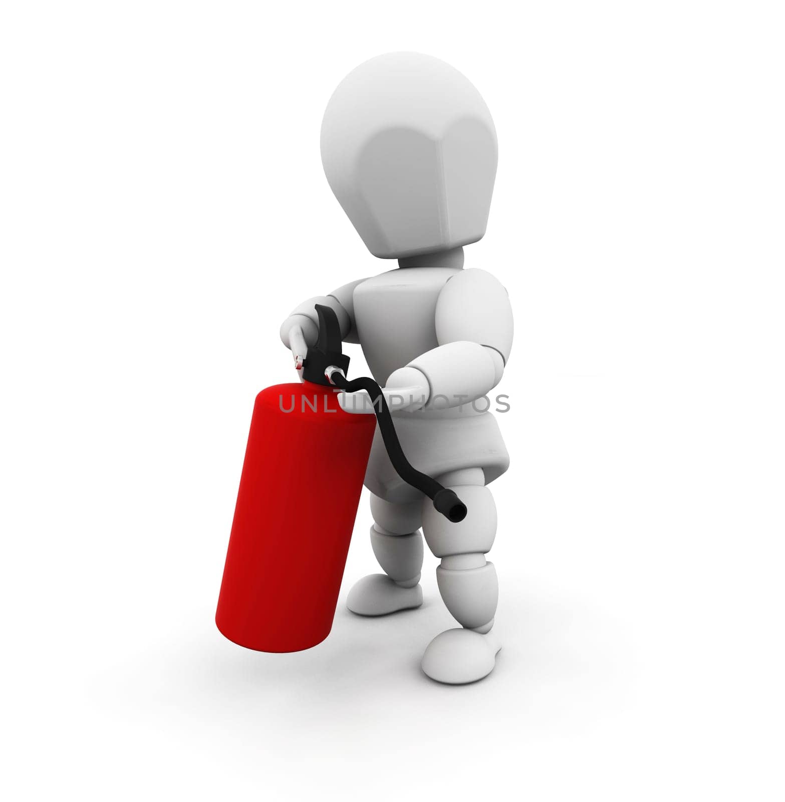 Person holding fire extinguisher