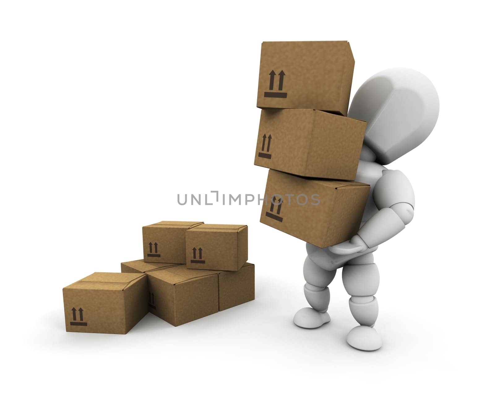 Person carrying boxes