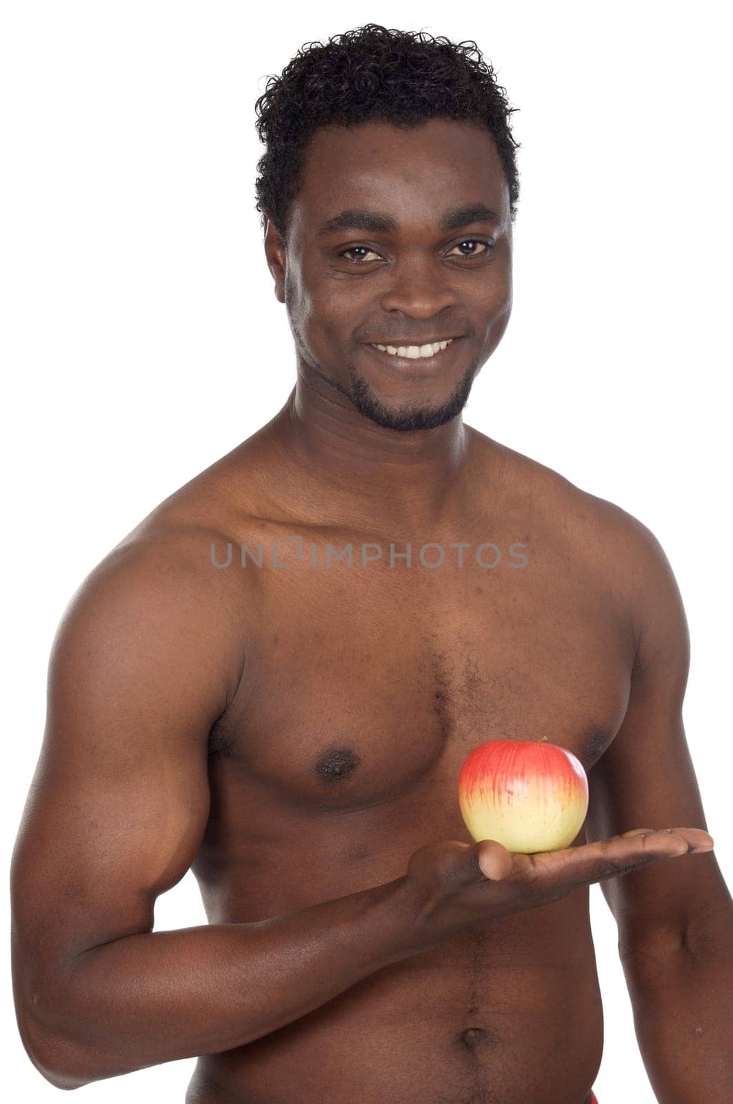 Healthy man with apple