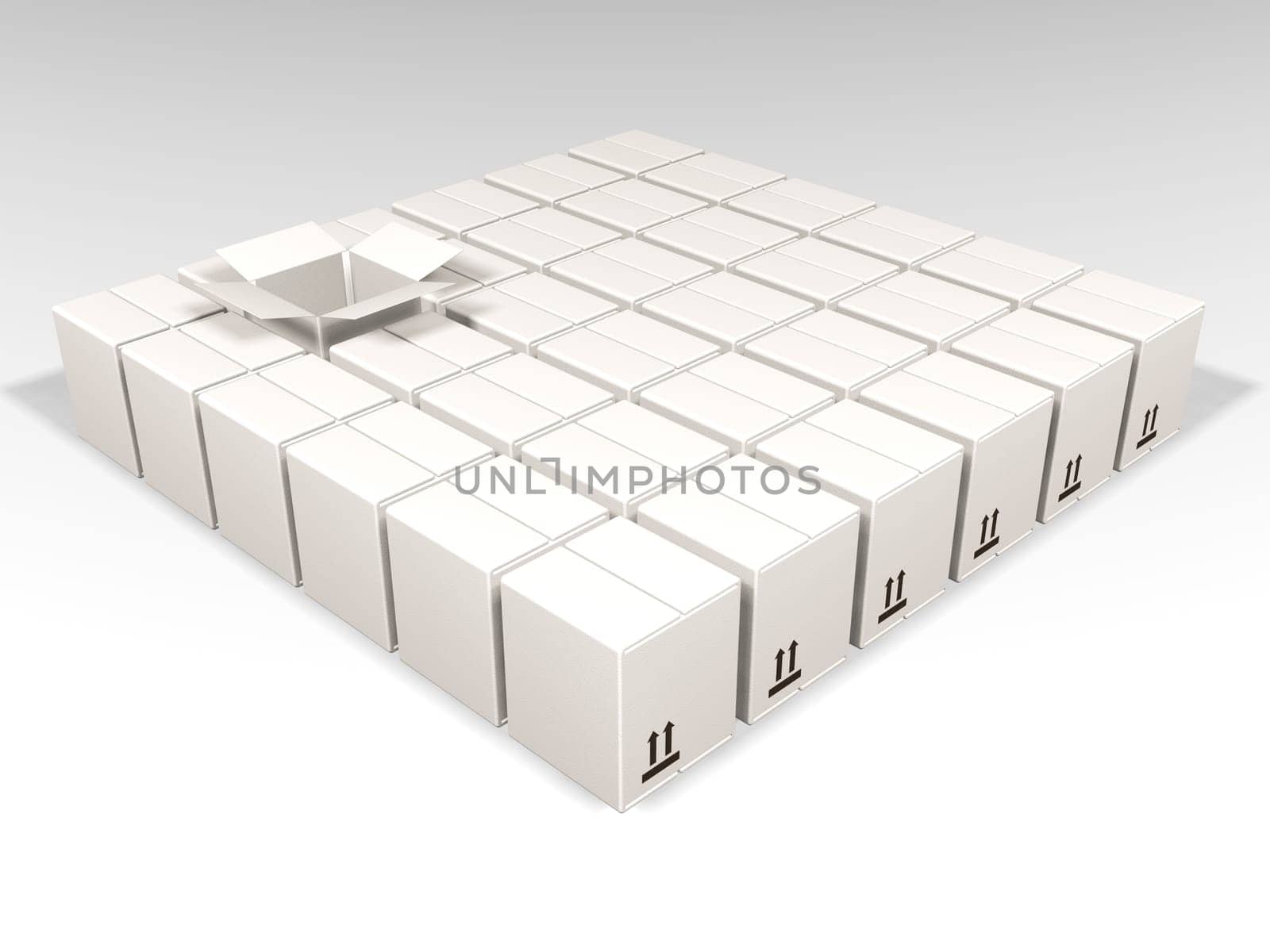 Open white box