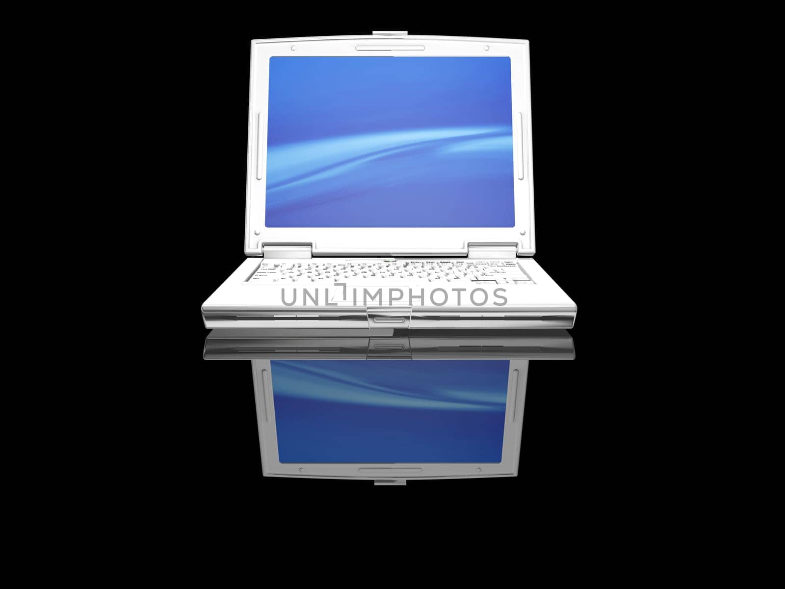 White laptop