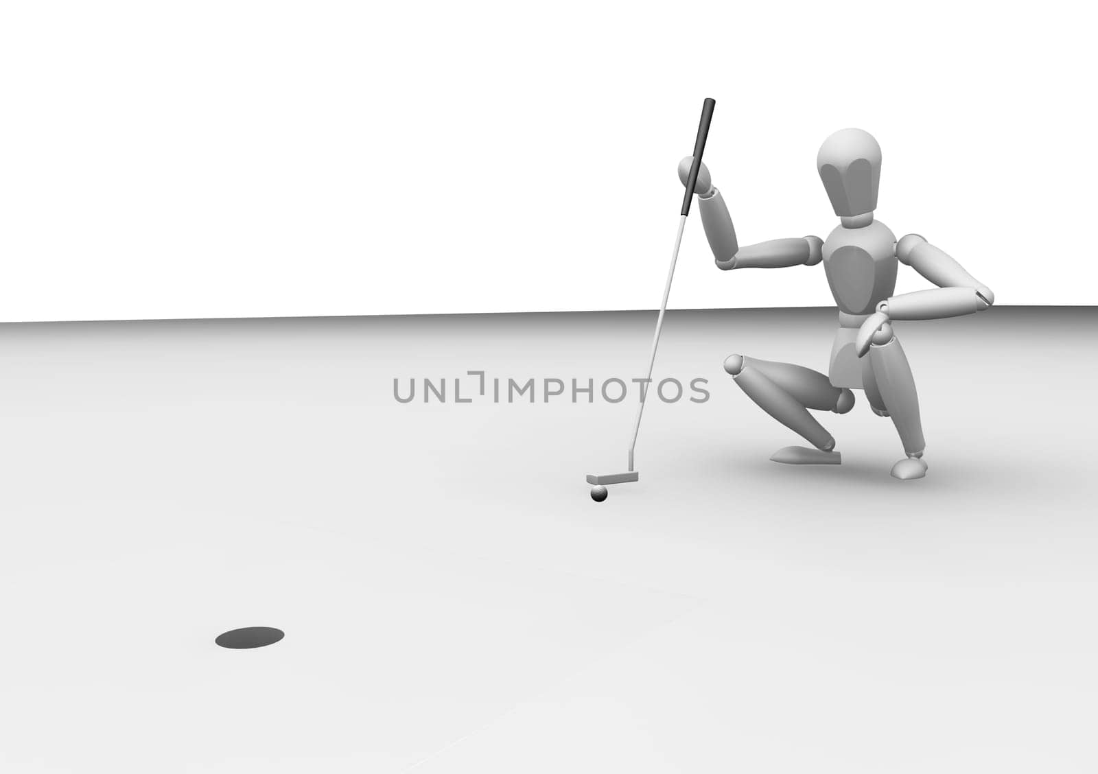 Lining up the putt