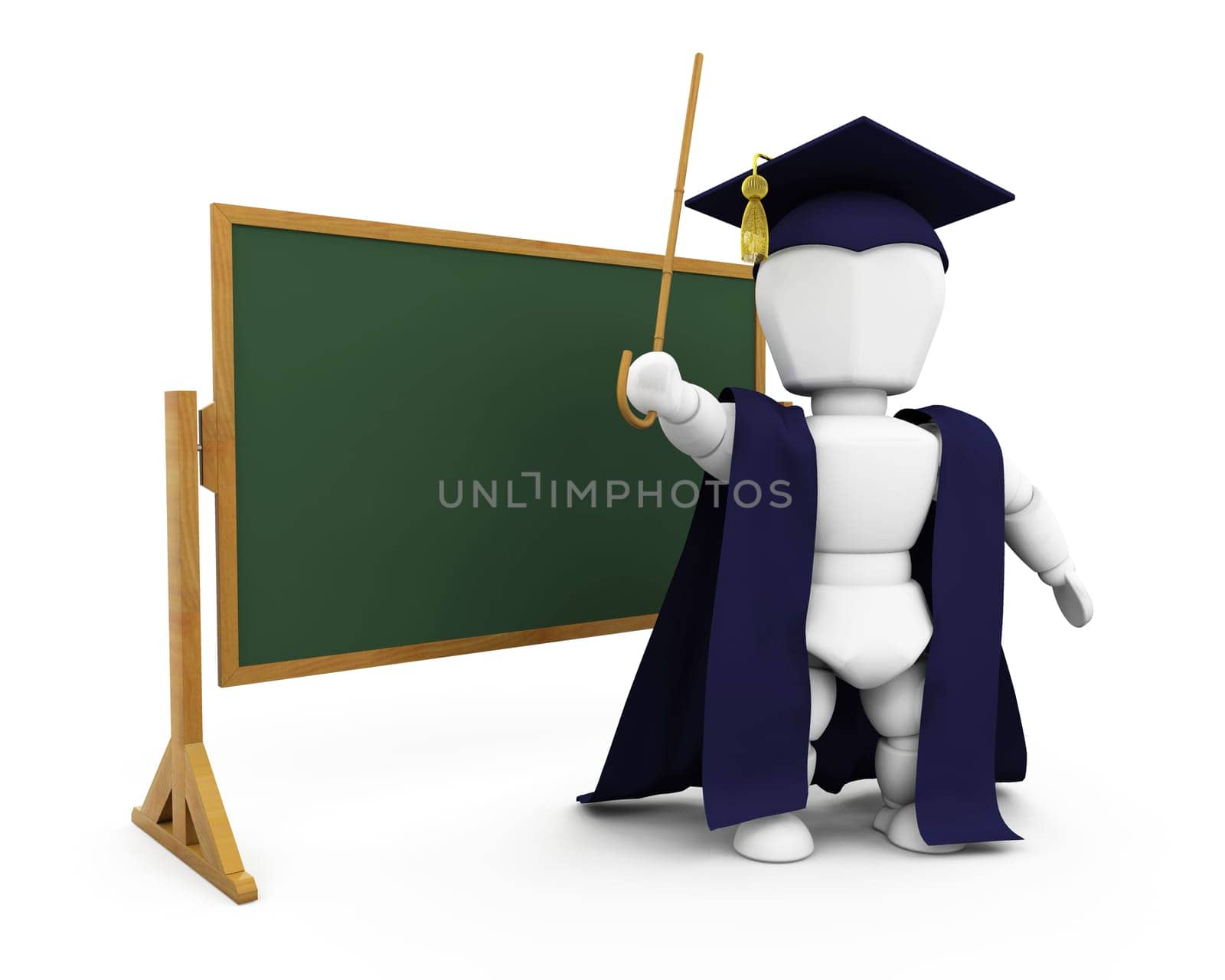 Teacher by blackboard