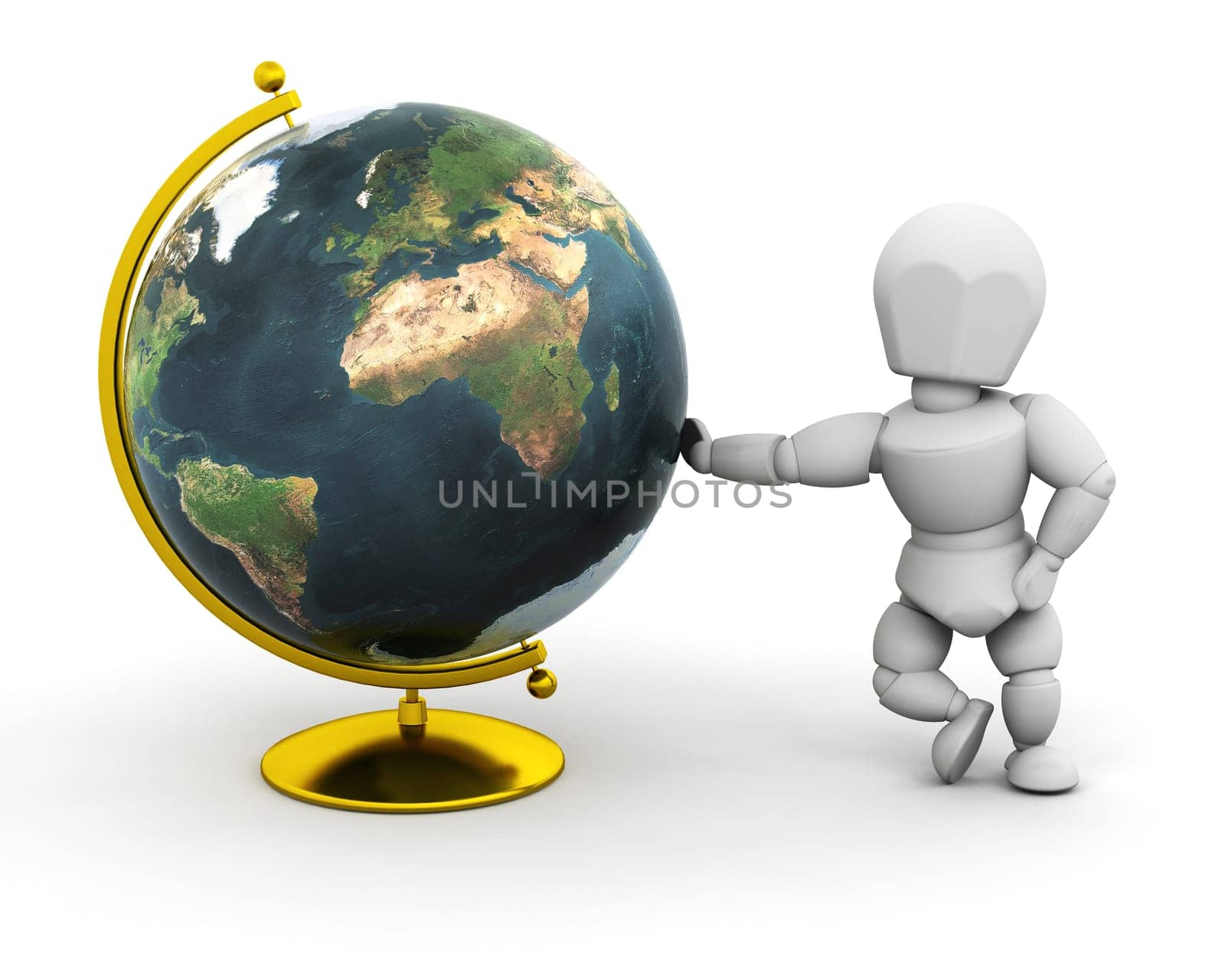 Person with globe