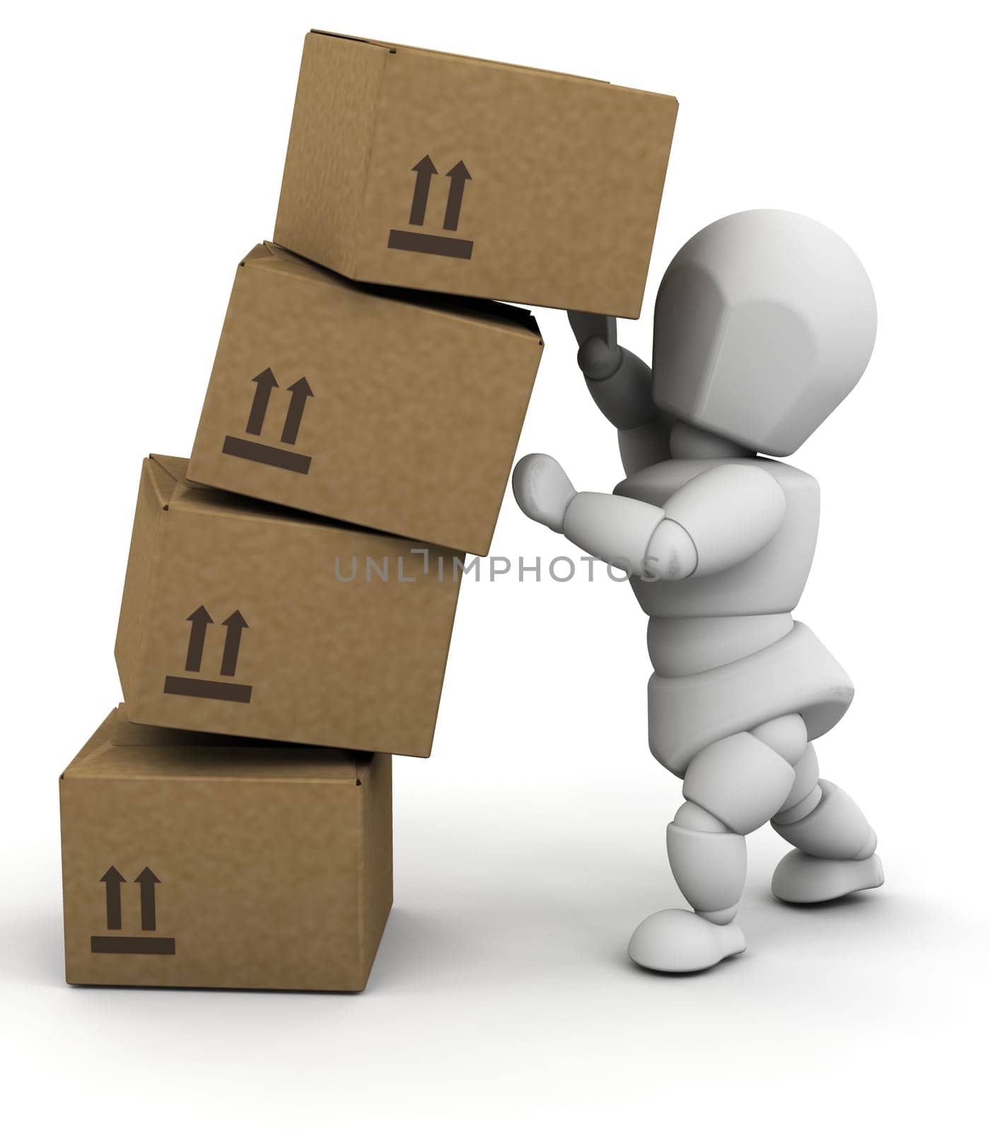 Person with boxes