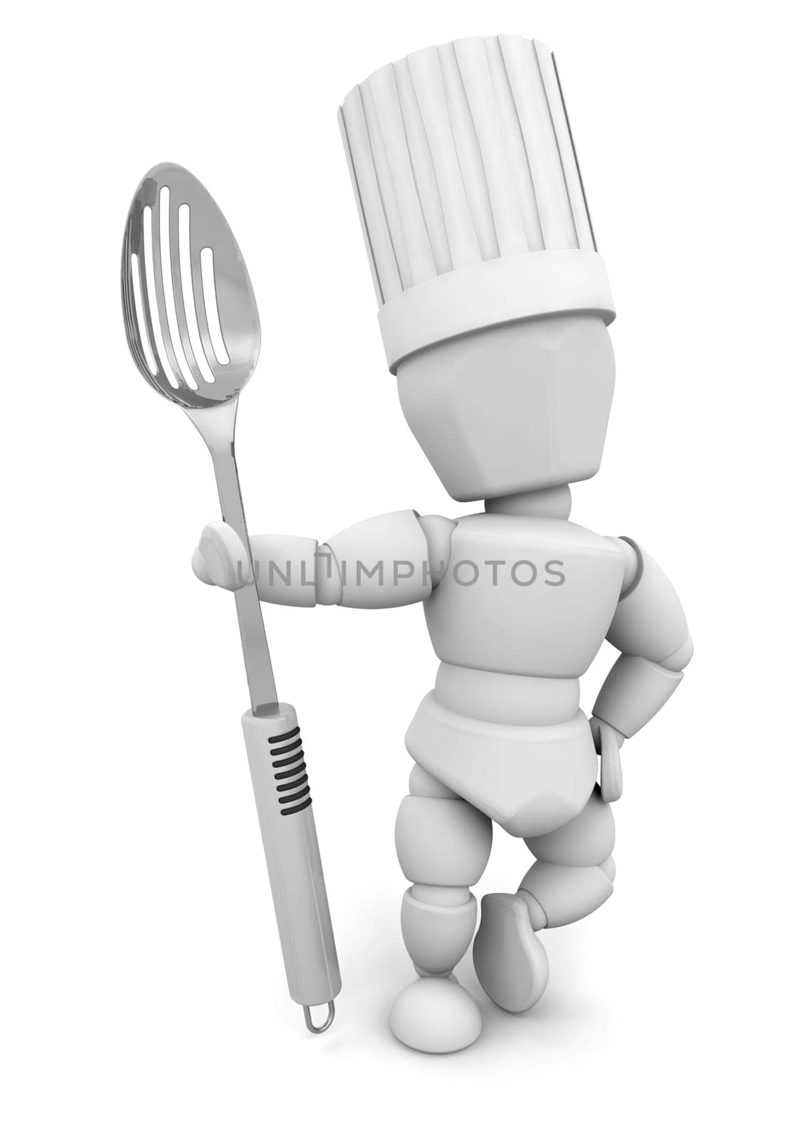 Chef with metal spoon