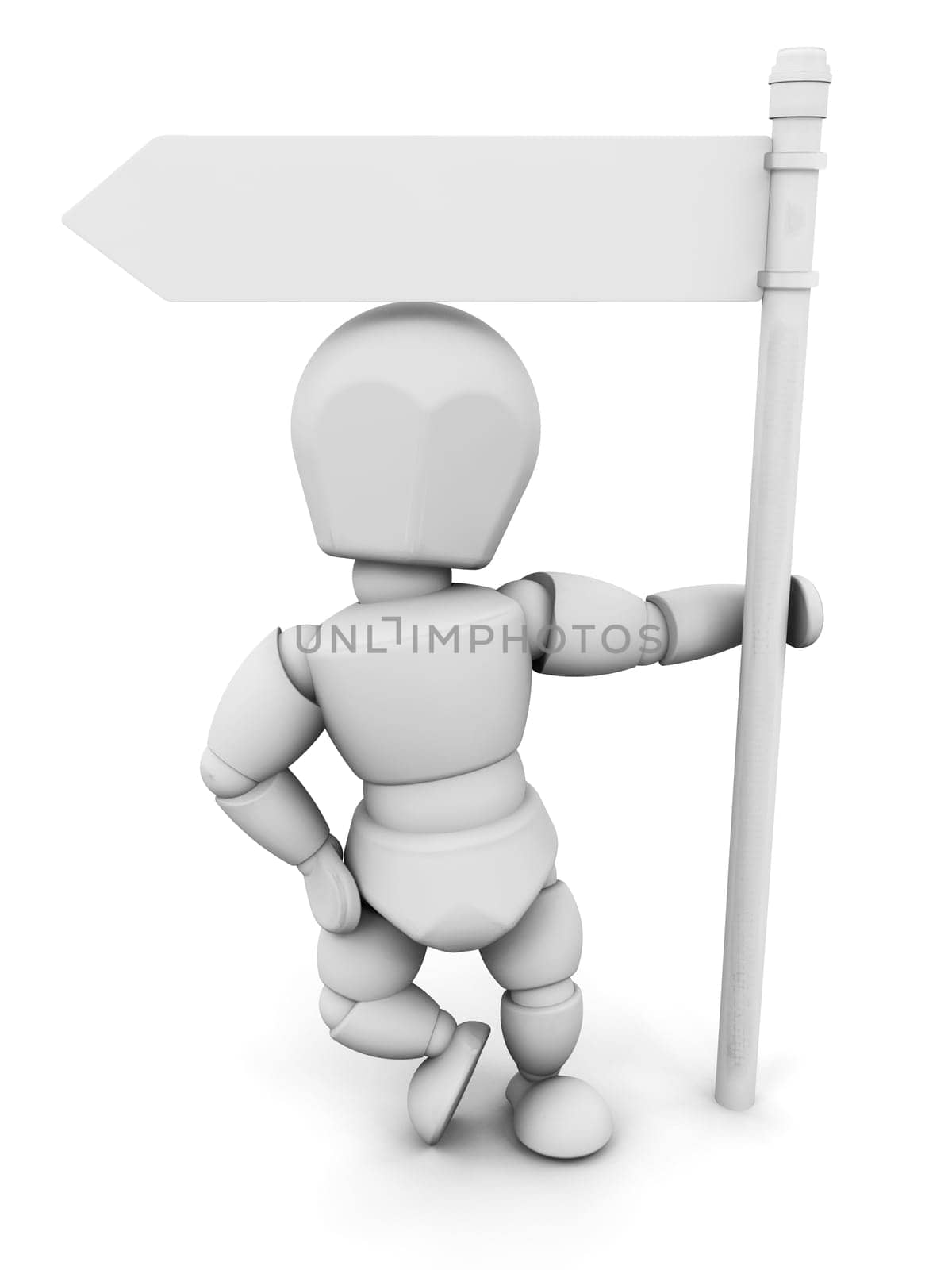 Person with signpost