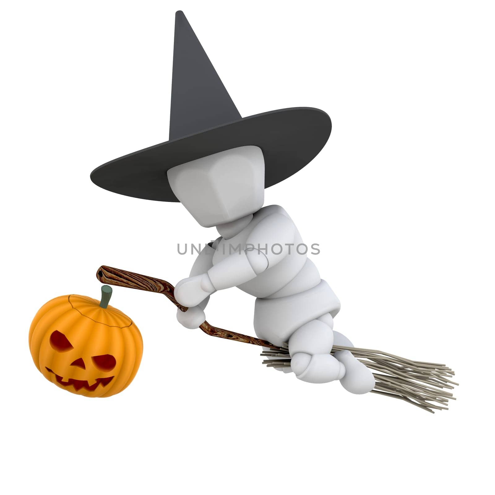 Witch on broomstick
