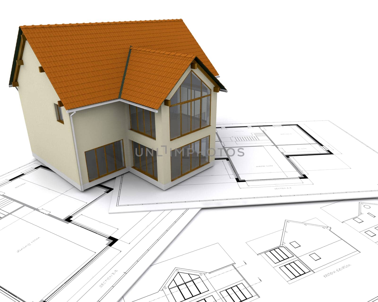 House on blueprints