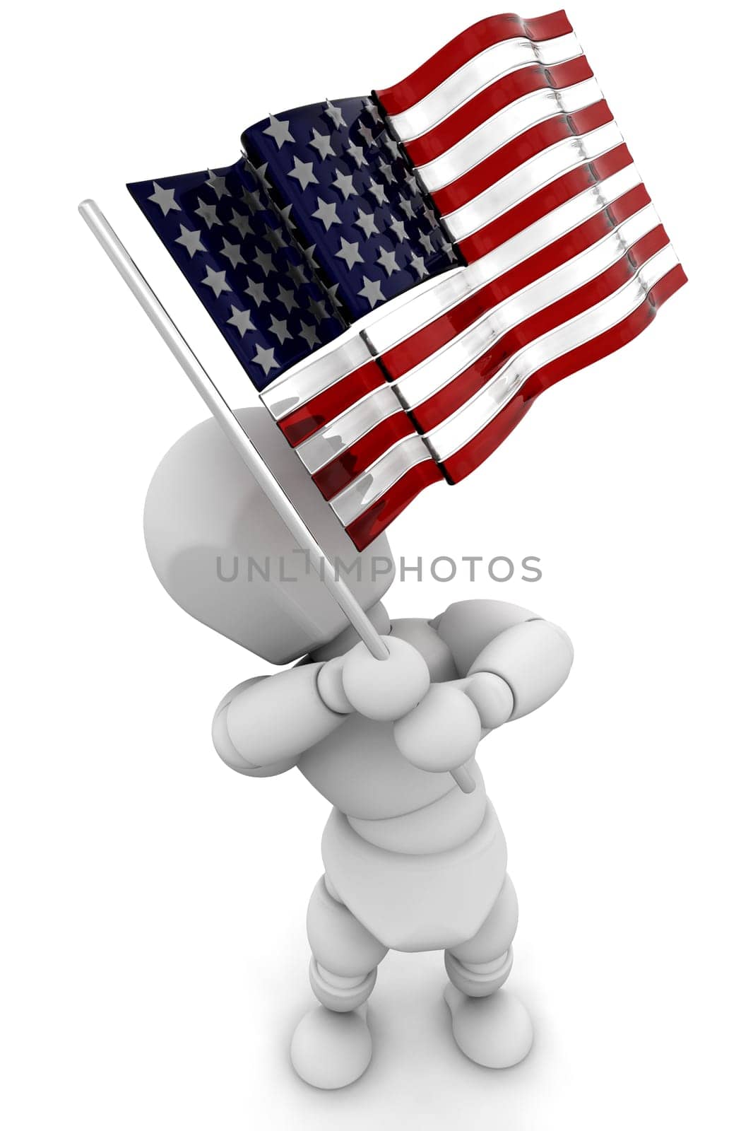 Person waving American flag