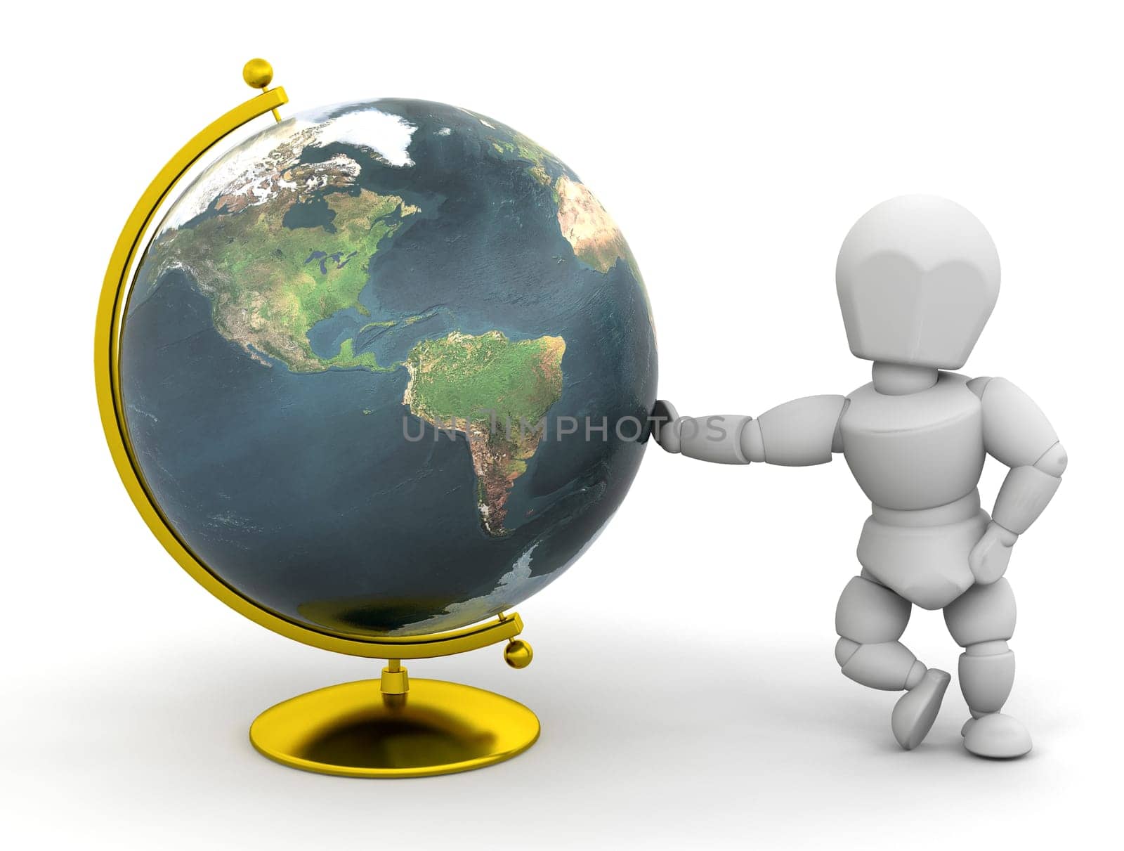 Person with globe