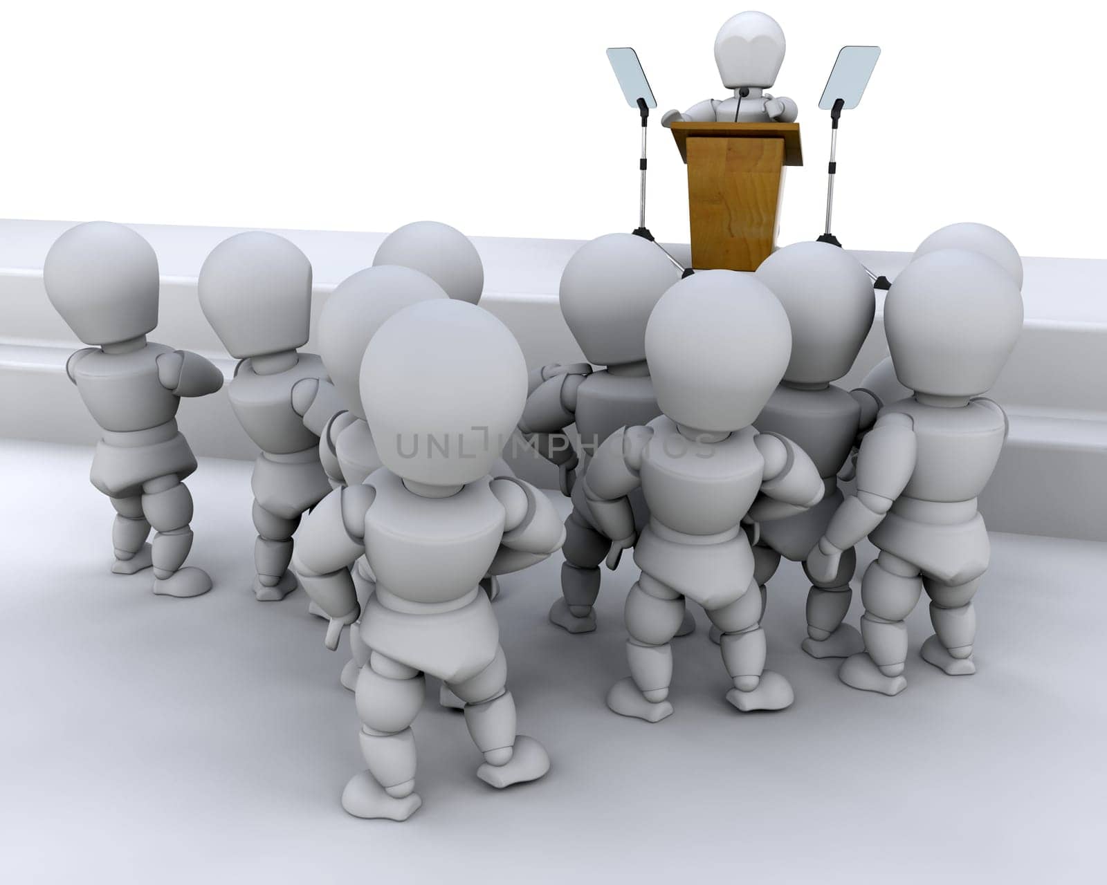 Speaking to a crowd