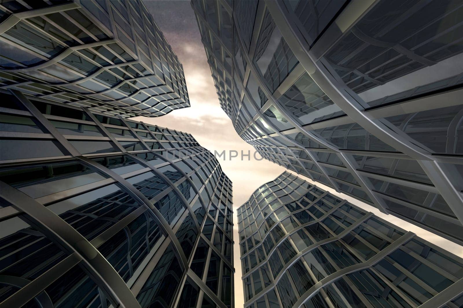 Skyscrapers at dusk