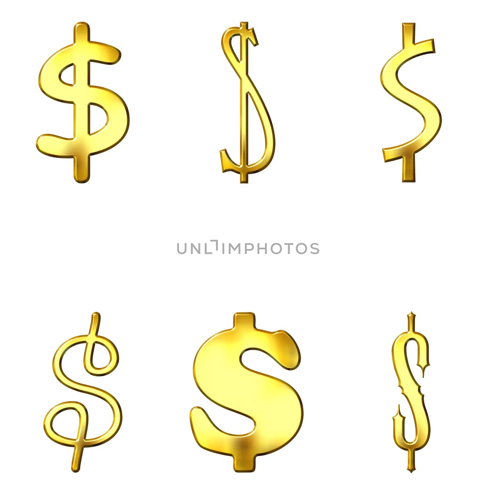 Eccentric Golden Dollar Symbols