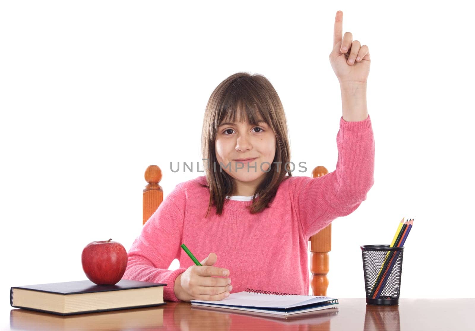 adorable girl studying