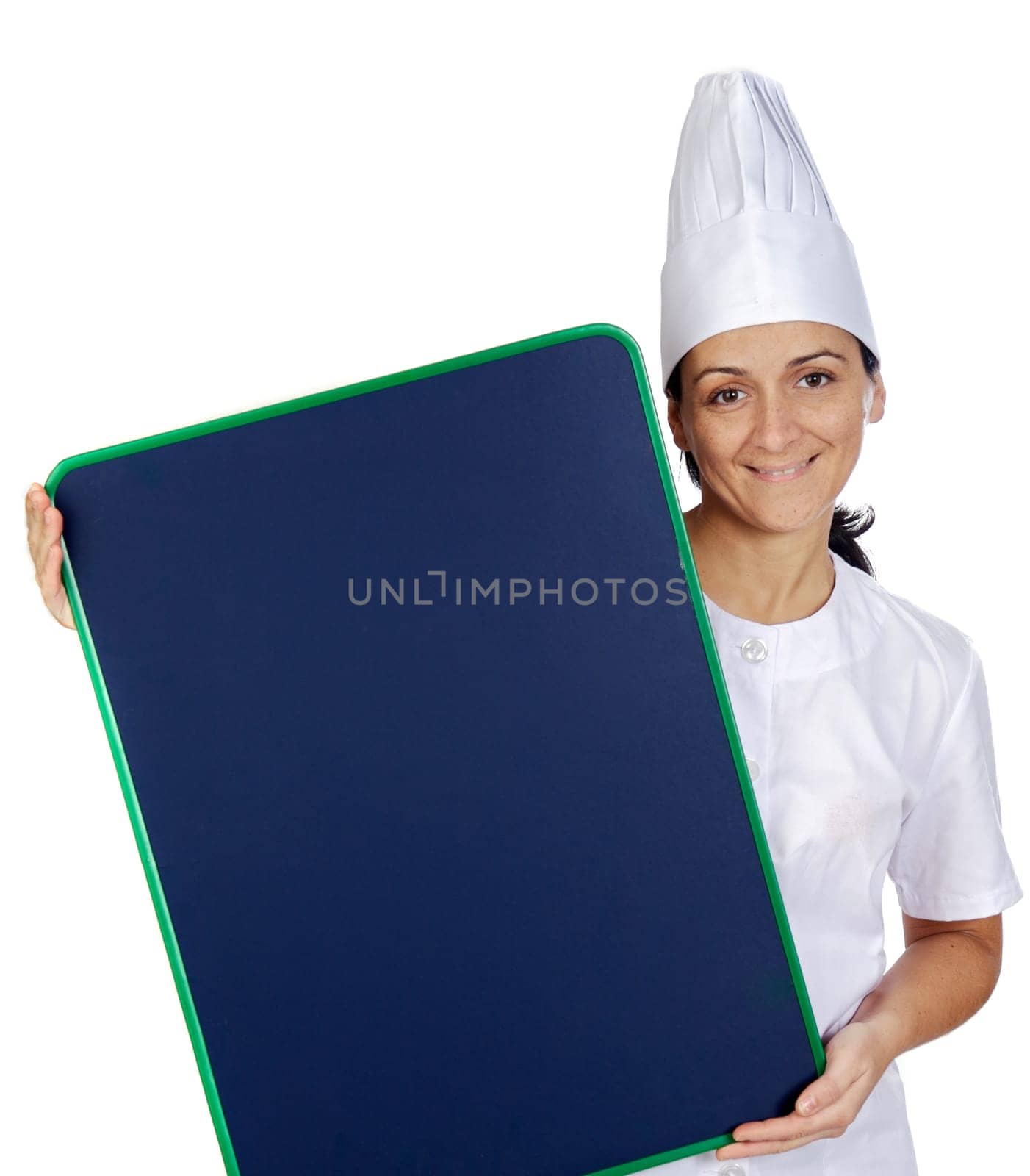attractive cook woman whit slate